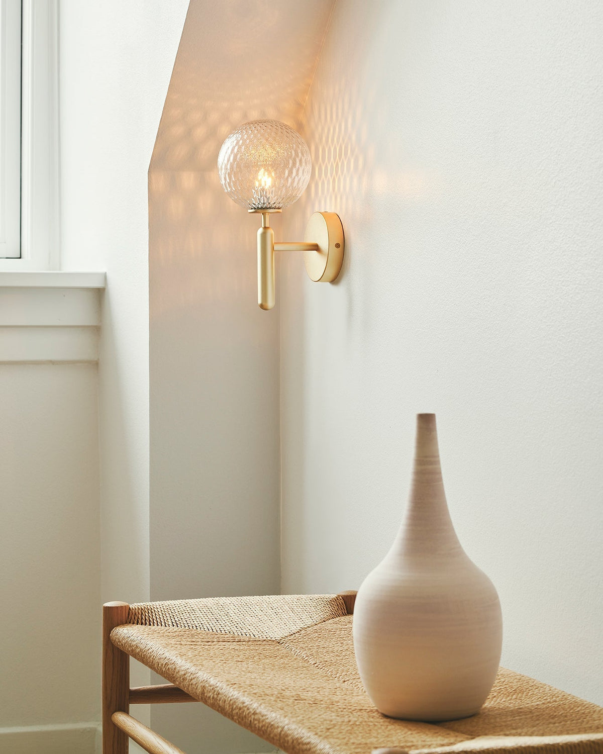 Ilirila Modern Minimalist Brass Glass Wall Light