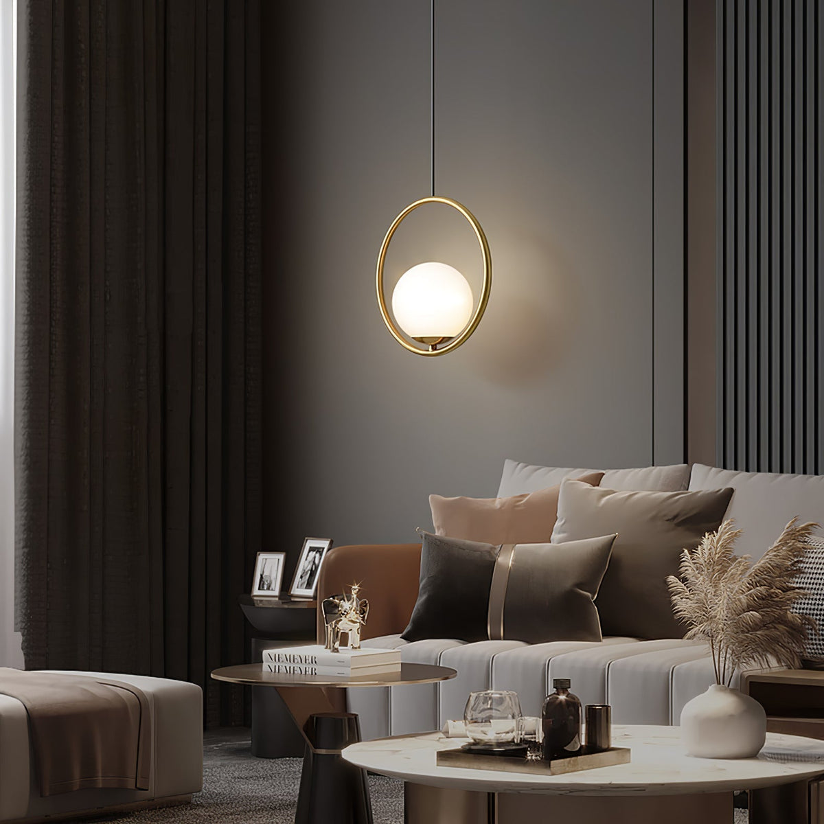 Sorveth Contemporary Brass Pendant Light