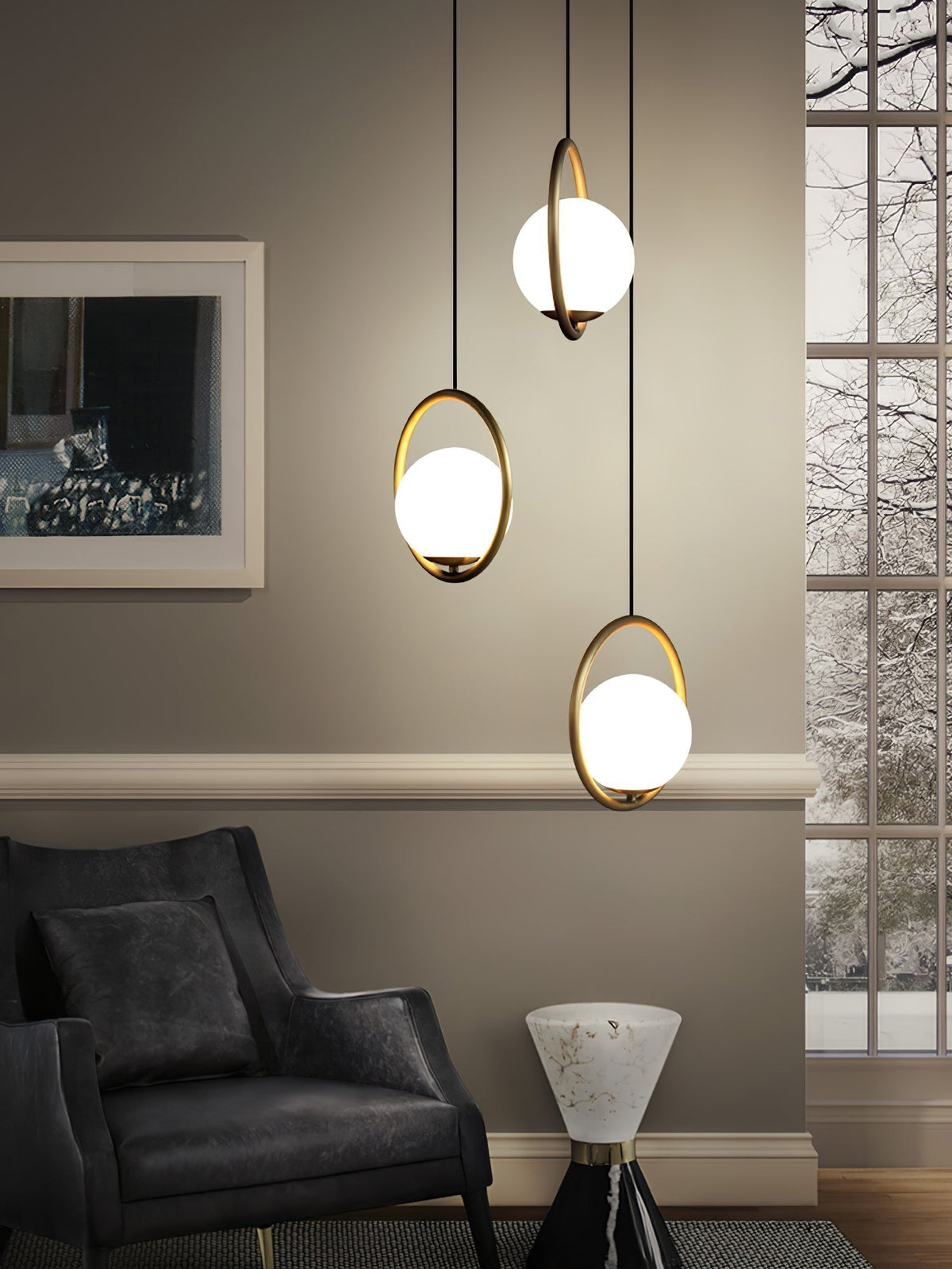 Orieria Pendant Lamp Brass Modern Ring