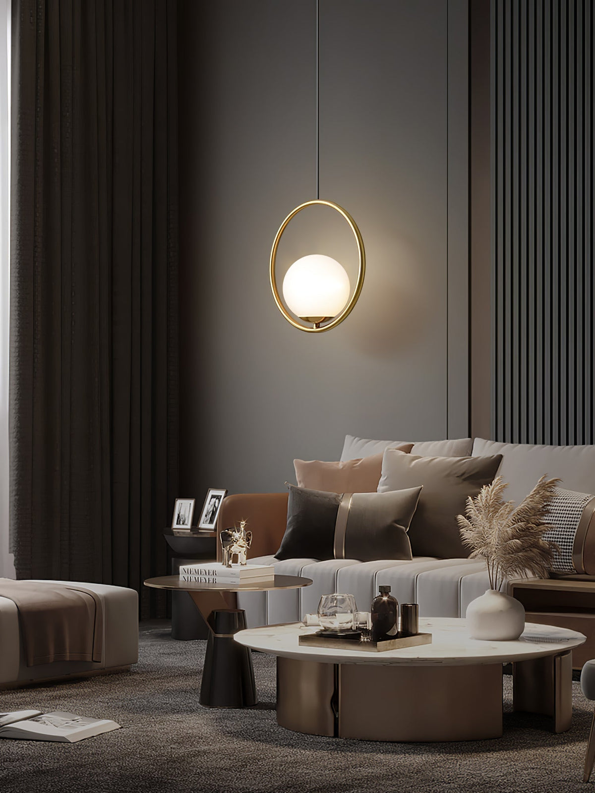 Caselora Modern Brass Pendant Light