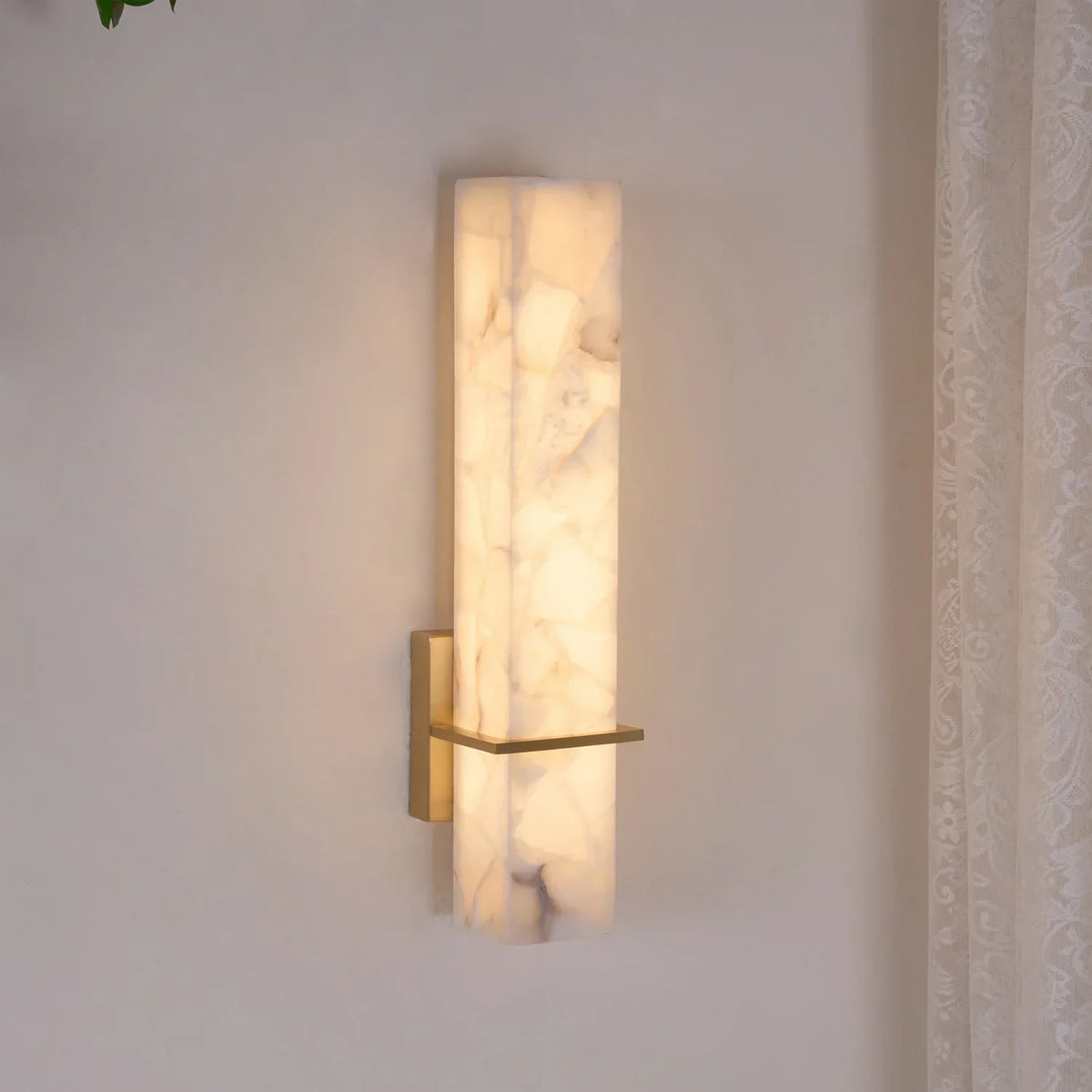 Evangeline Modern Alabaster Cuboid Wall Light
