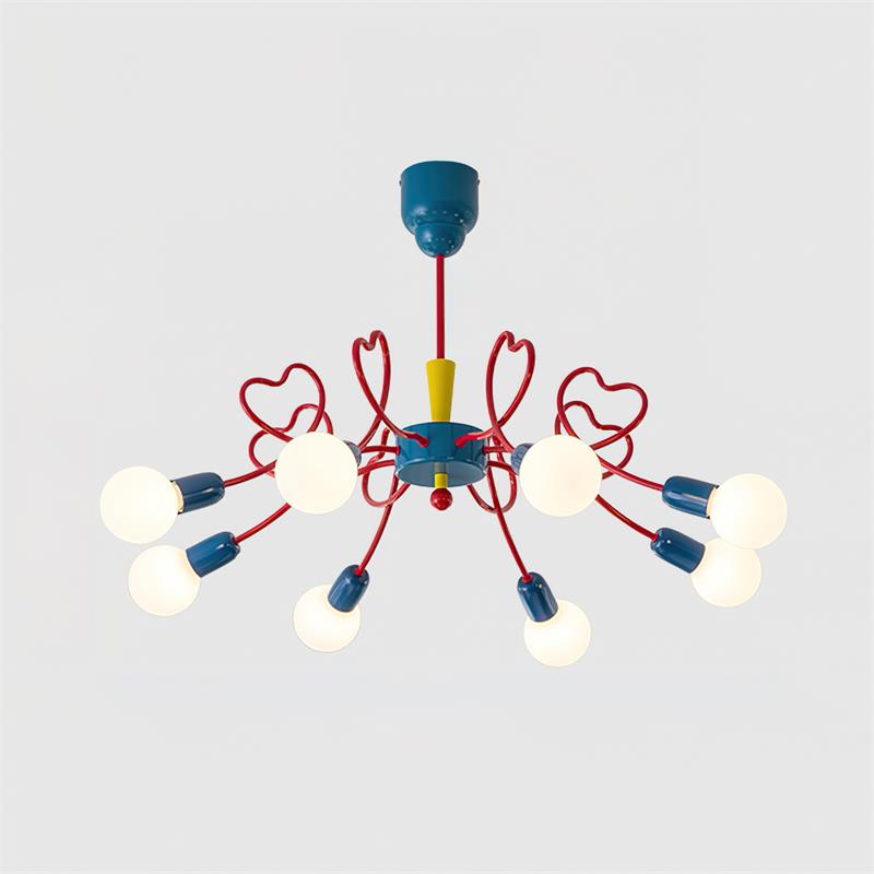 Chandelier Heart-Shaped Arms Colorful Playful Artistic - Neutral Decor