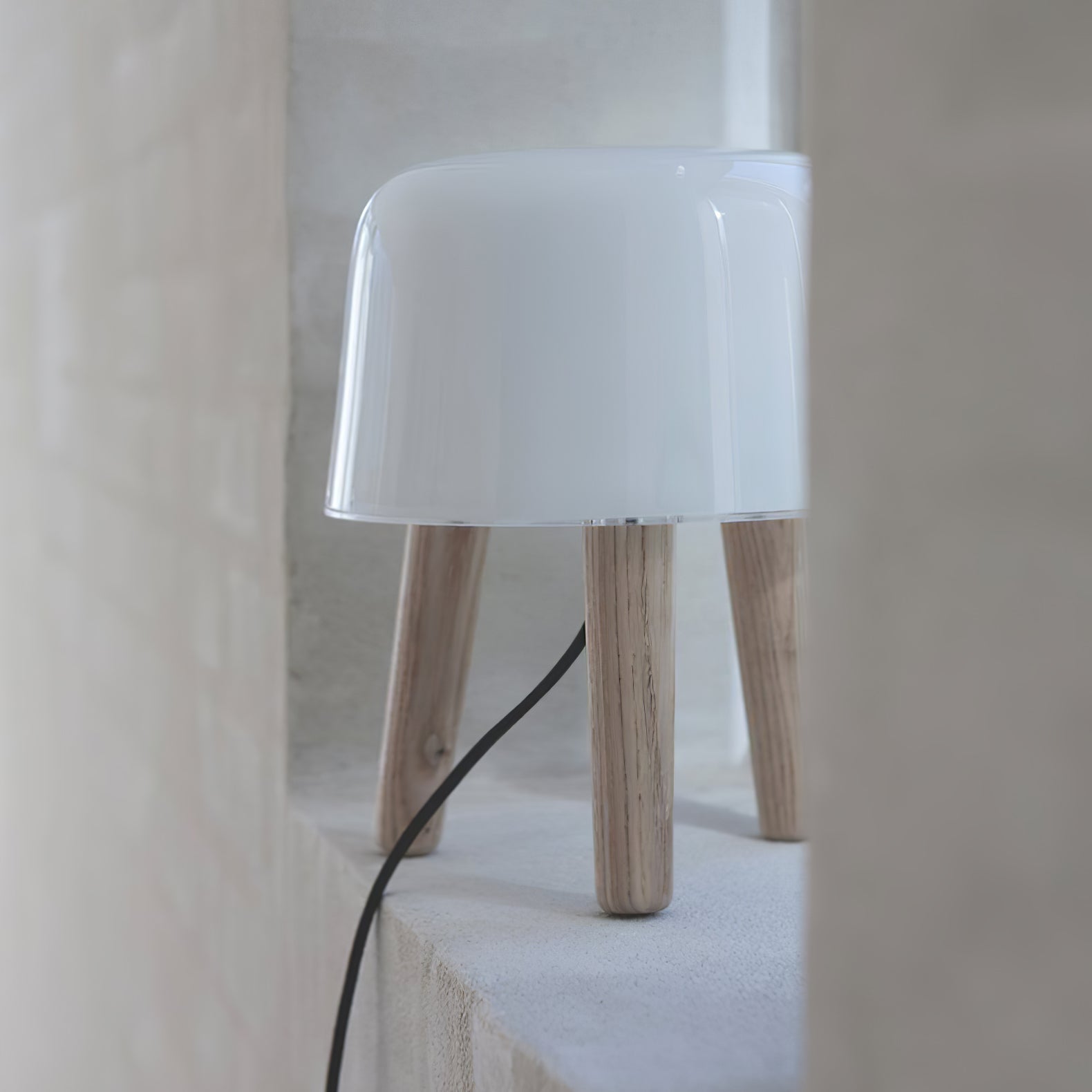 GlowPod Wood Milk Table Lamp