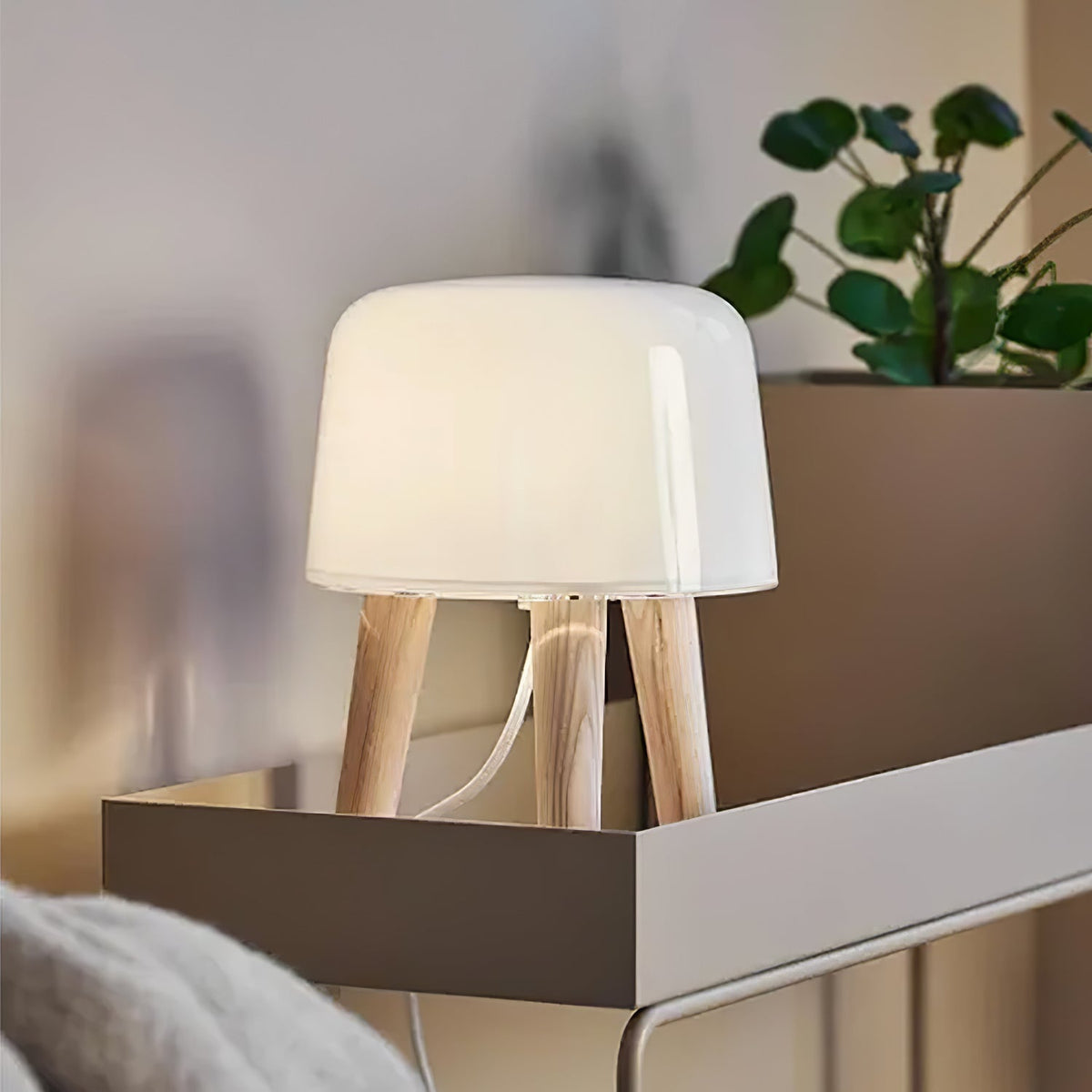 GlowPod Wood Milk Table Lamp