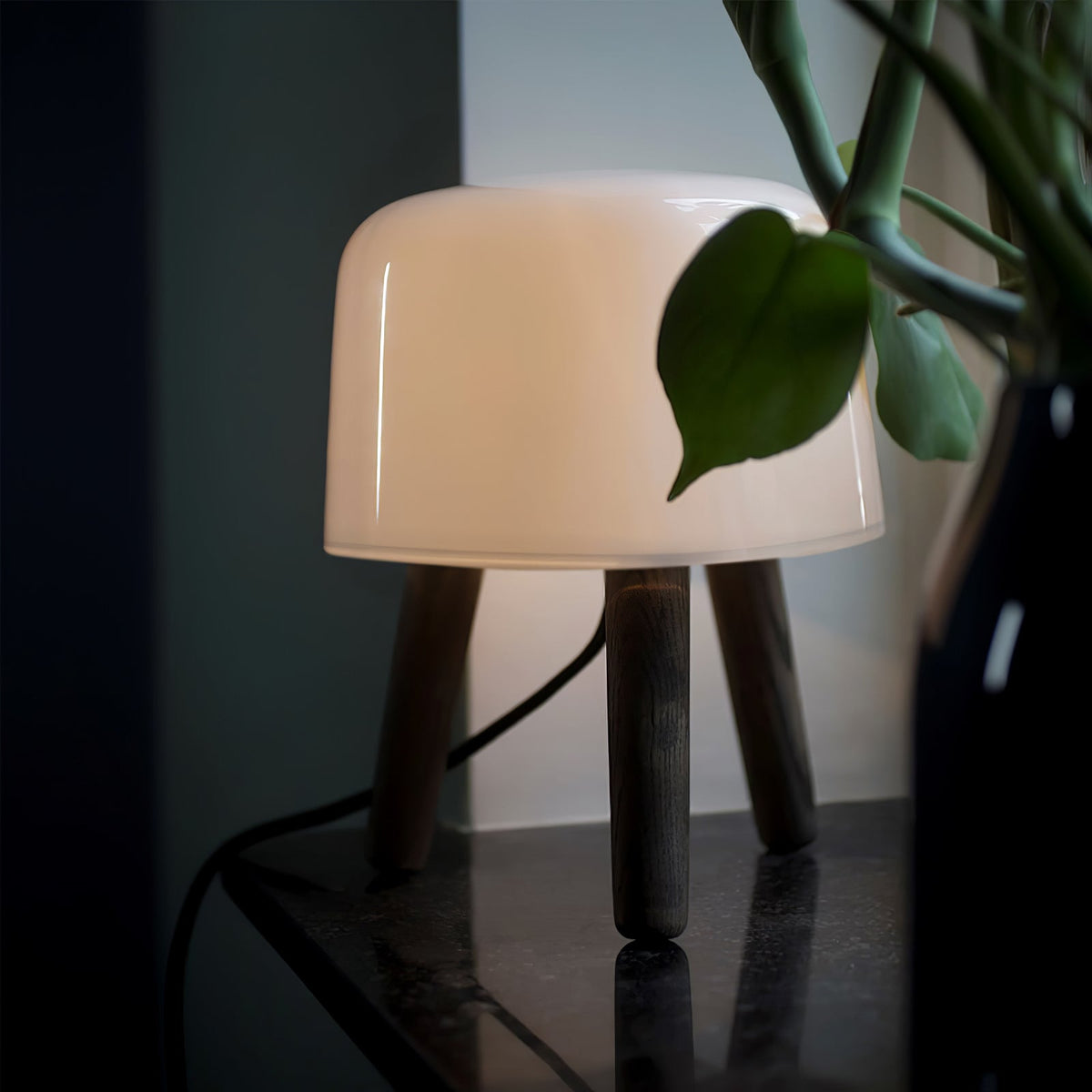 GlowPod Wood Milk Table Lamp