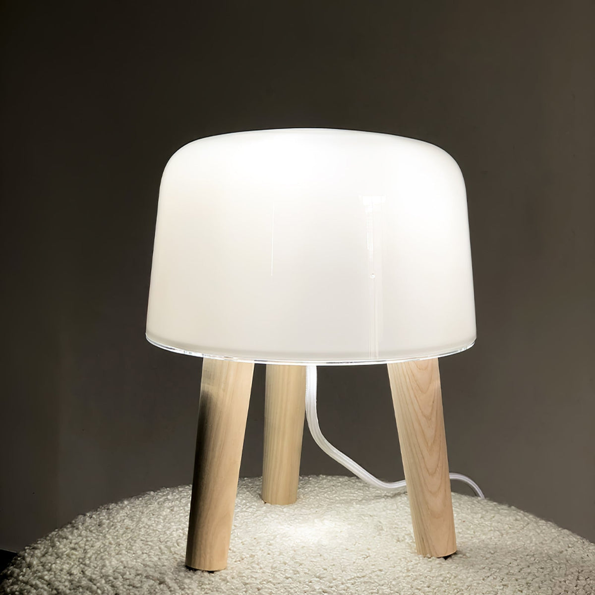 GlowPod Wood Milk Table Lamp