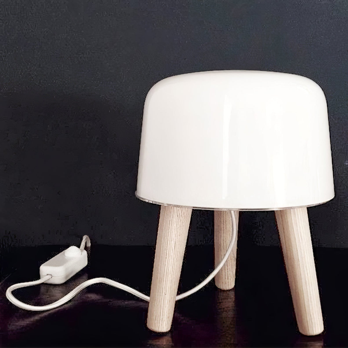 GlowPod Wood Milk Table Lamp