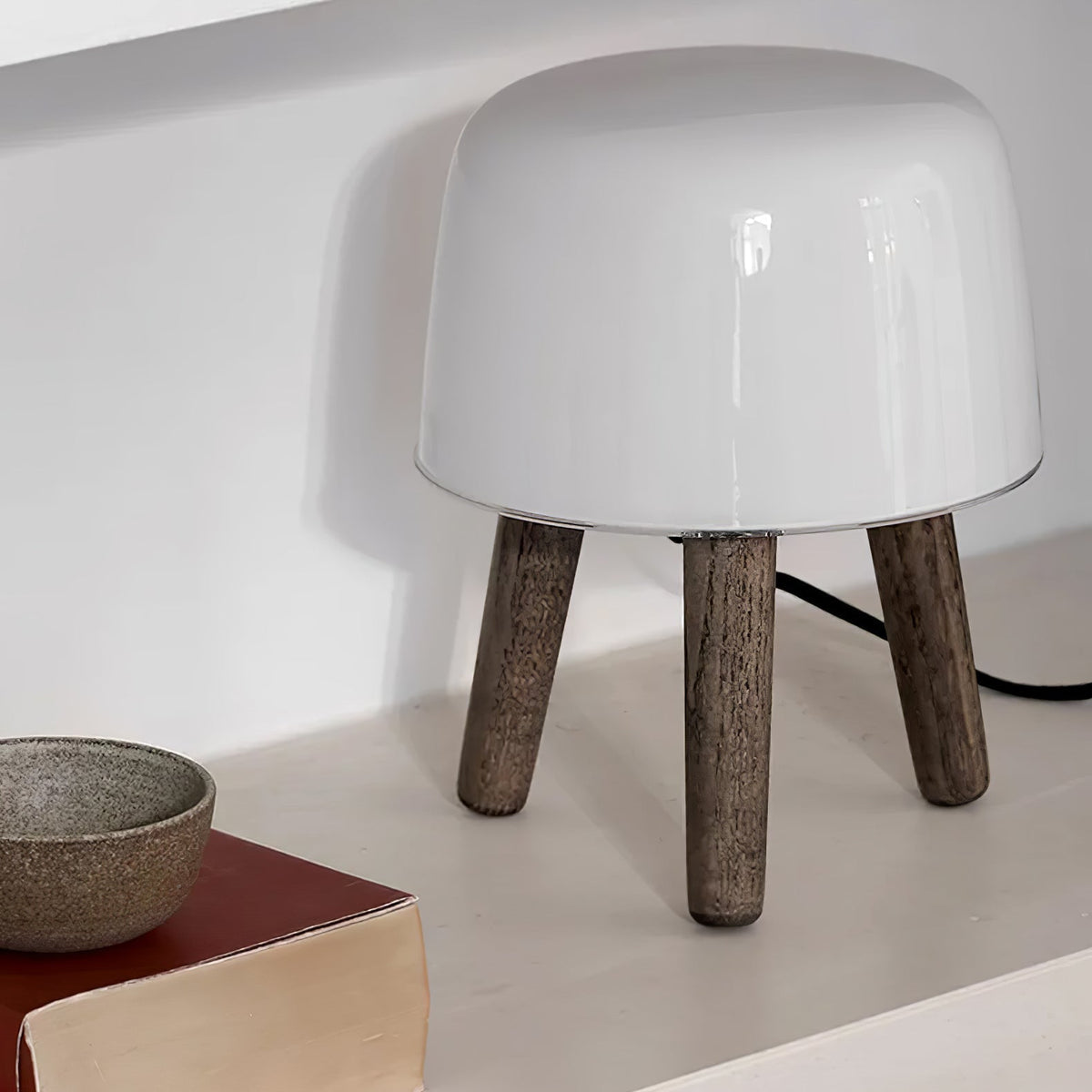 GlowPod Wood Milk Table Lamp