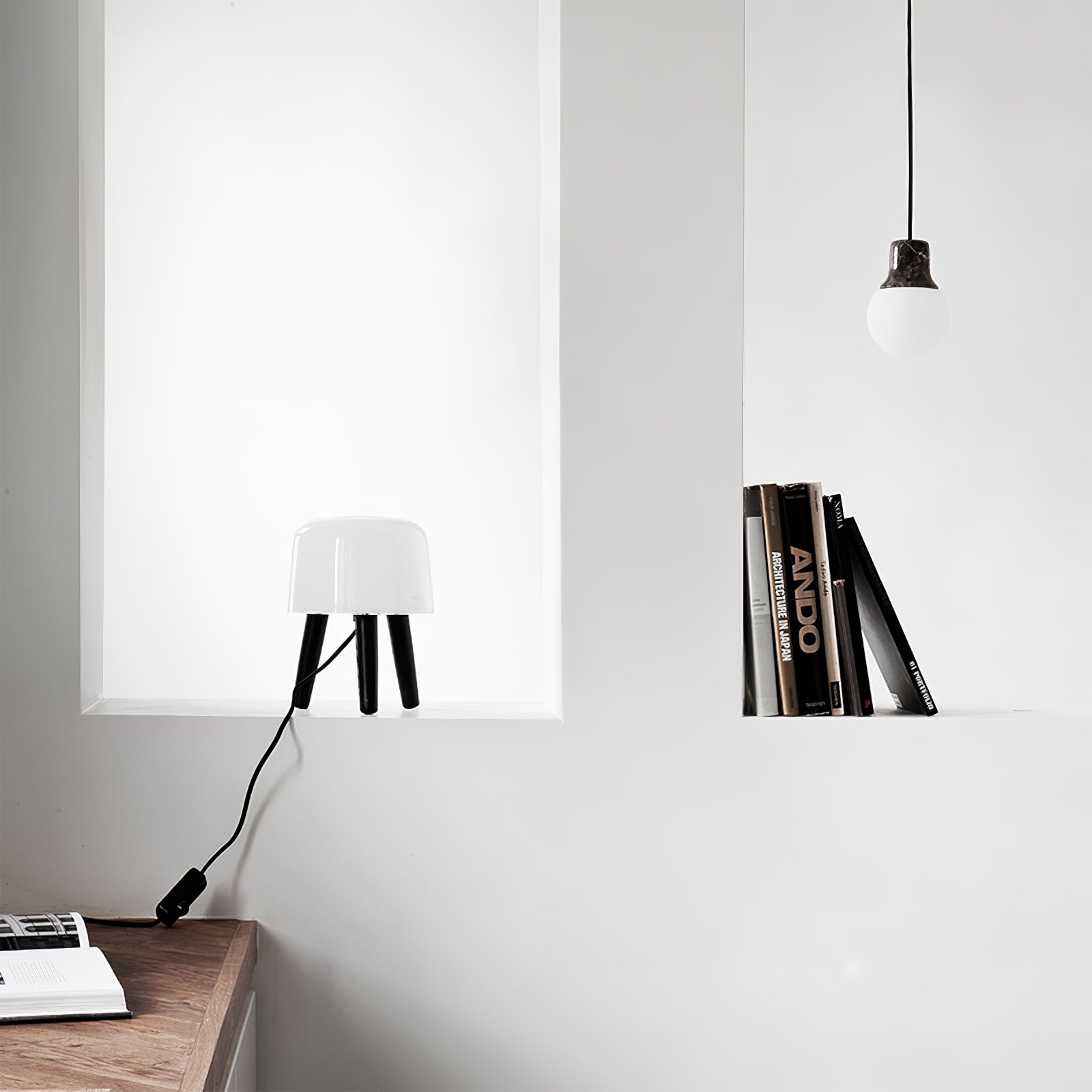 GlowPod Wood Milk Table Lamp