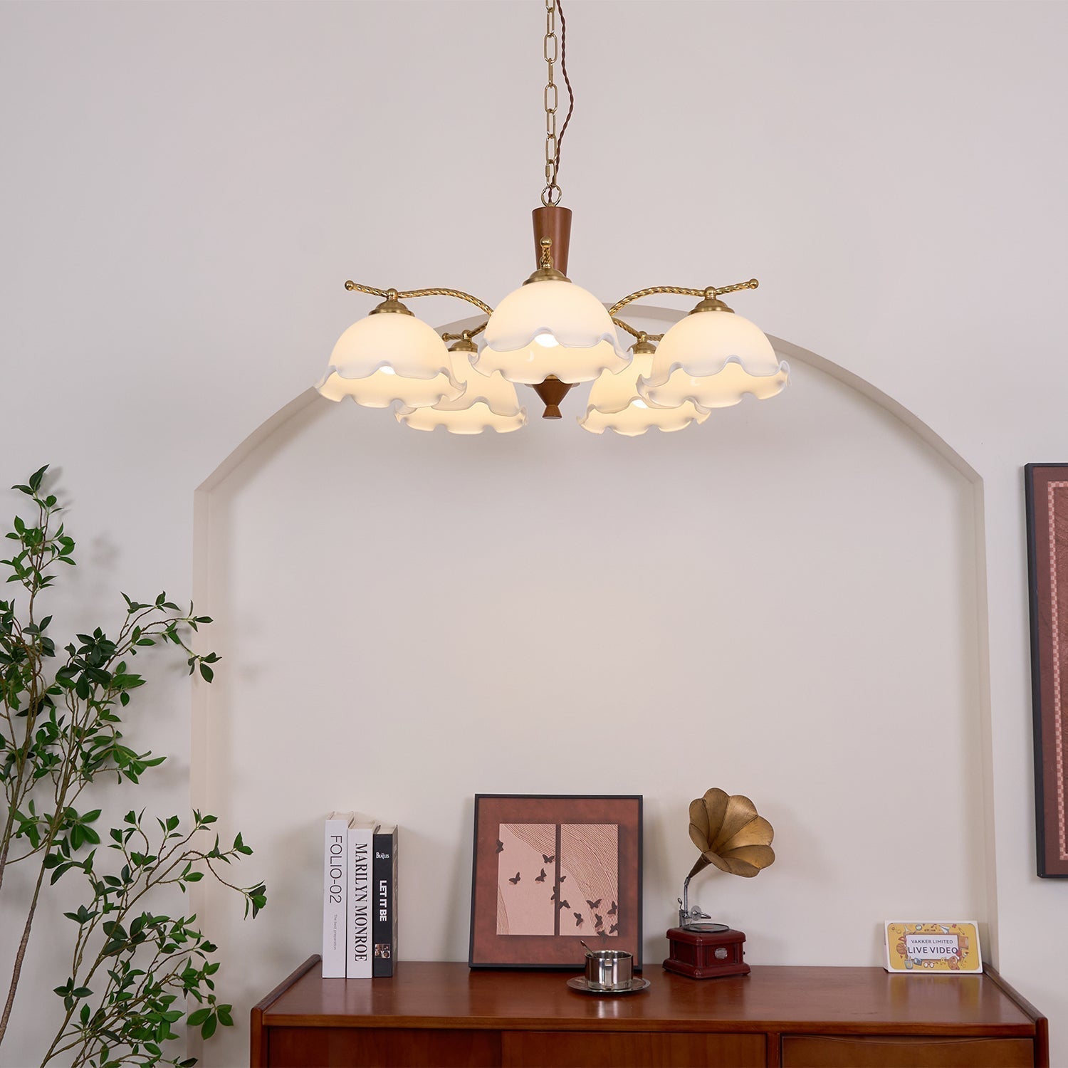 Daisy Vintage Glass Chandelier