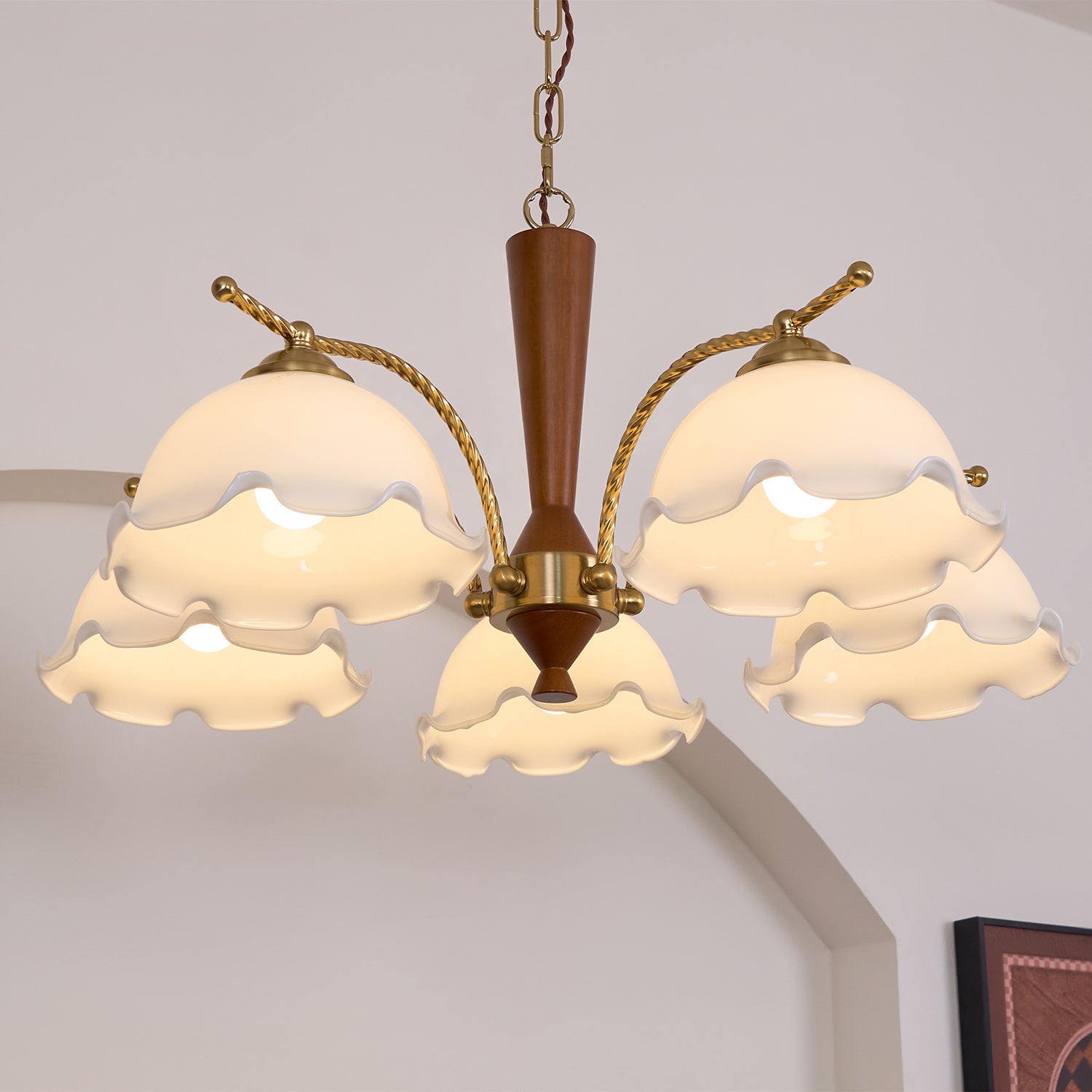 Daisy Vintage Glass Chandelier