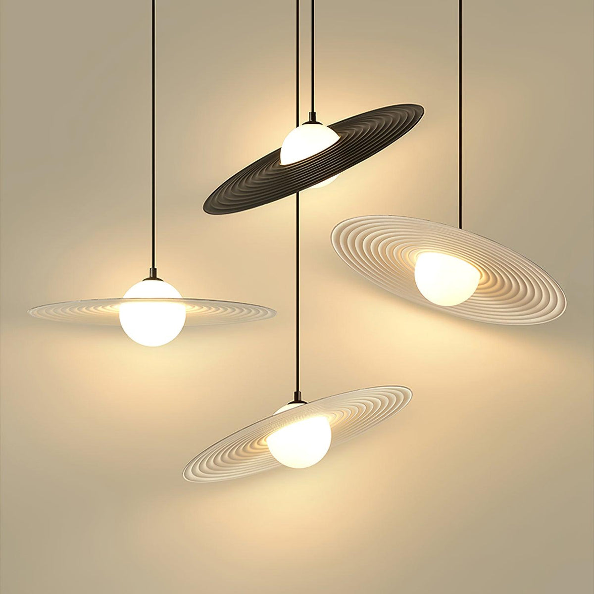 Viraalise Pendant Light PE LED Plate White and Black
