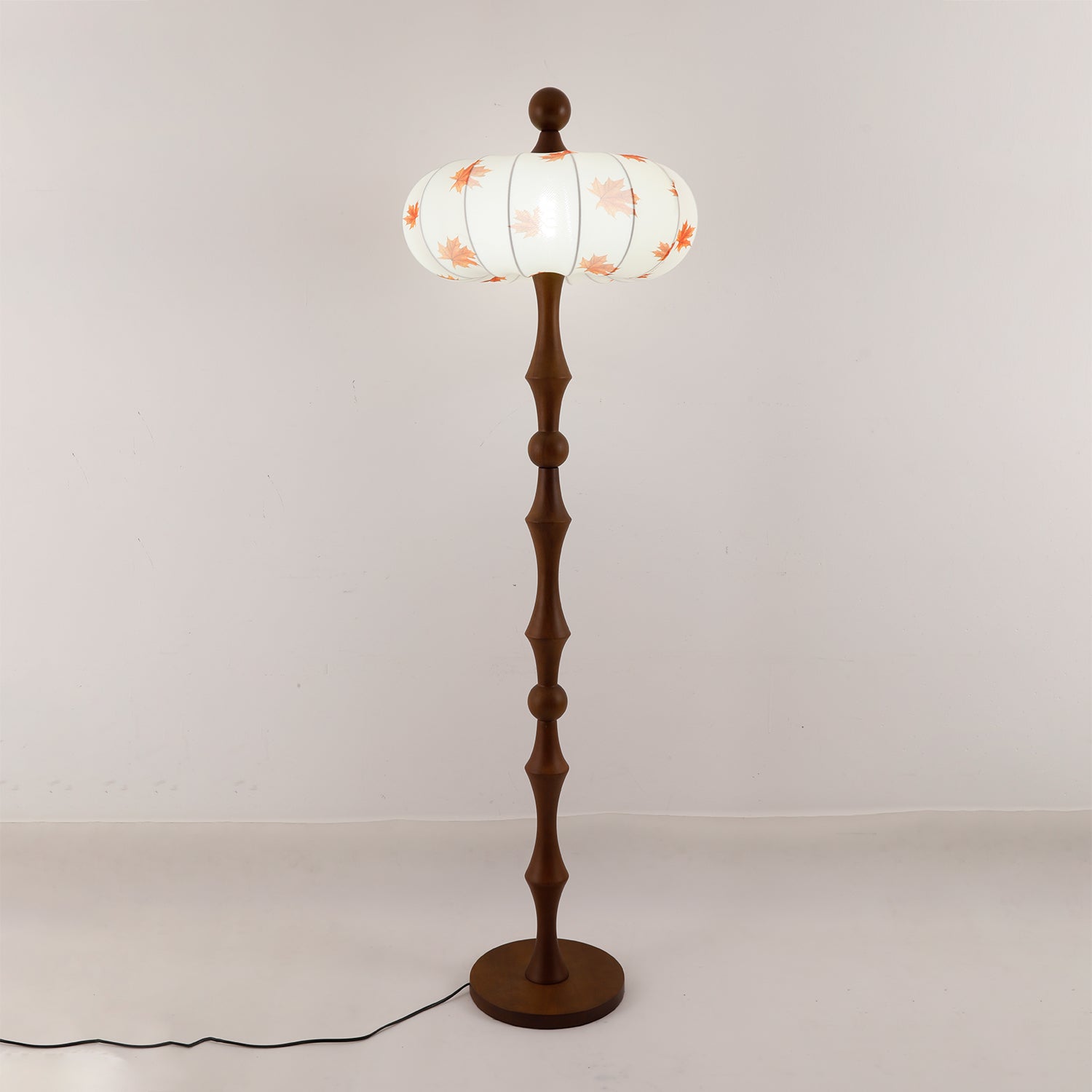 Whispen Wood Fabric Vintage Floor Lamp