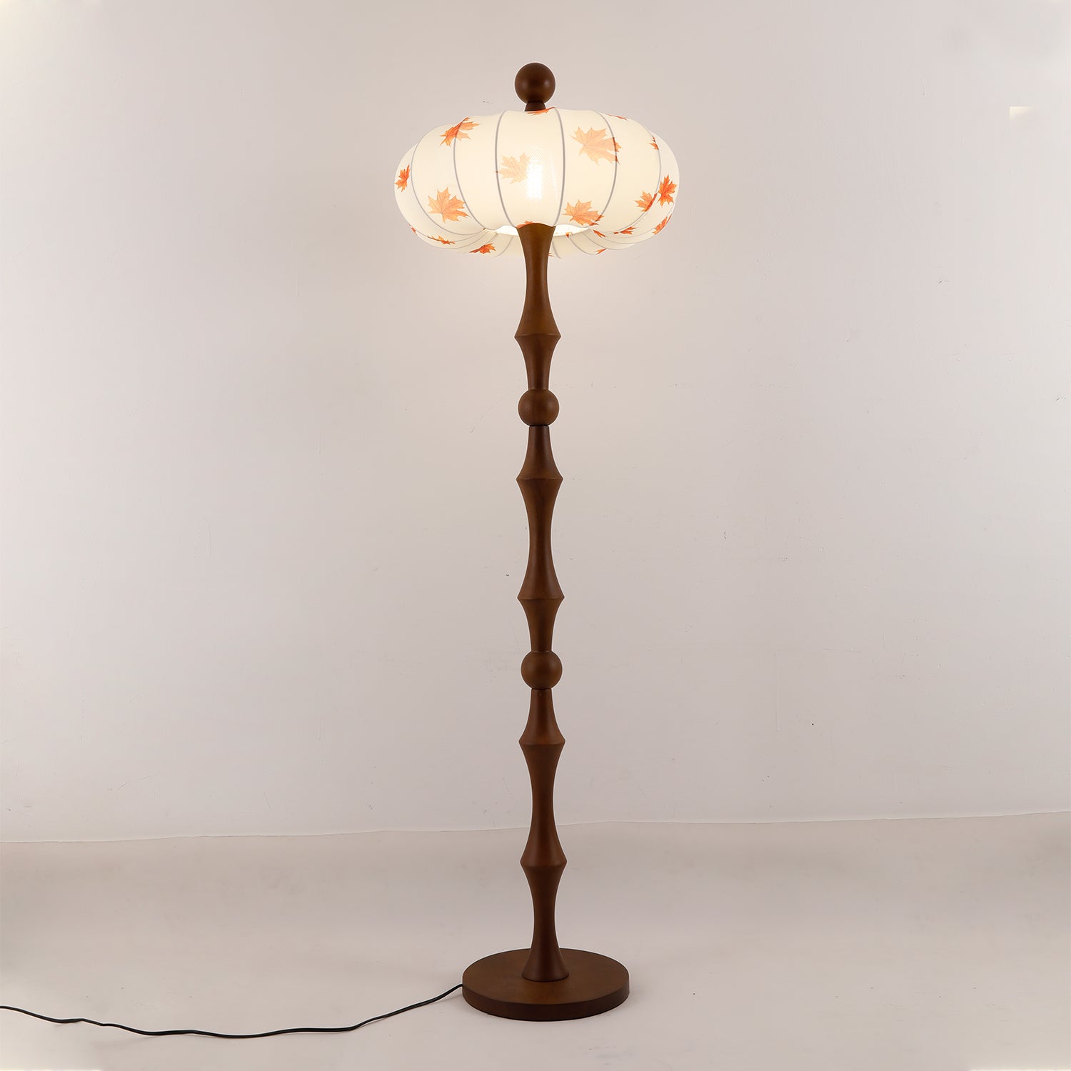 Whispen Wood Fabric Vintage Floor Lamp