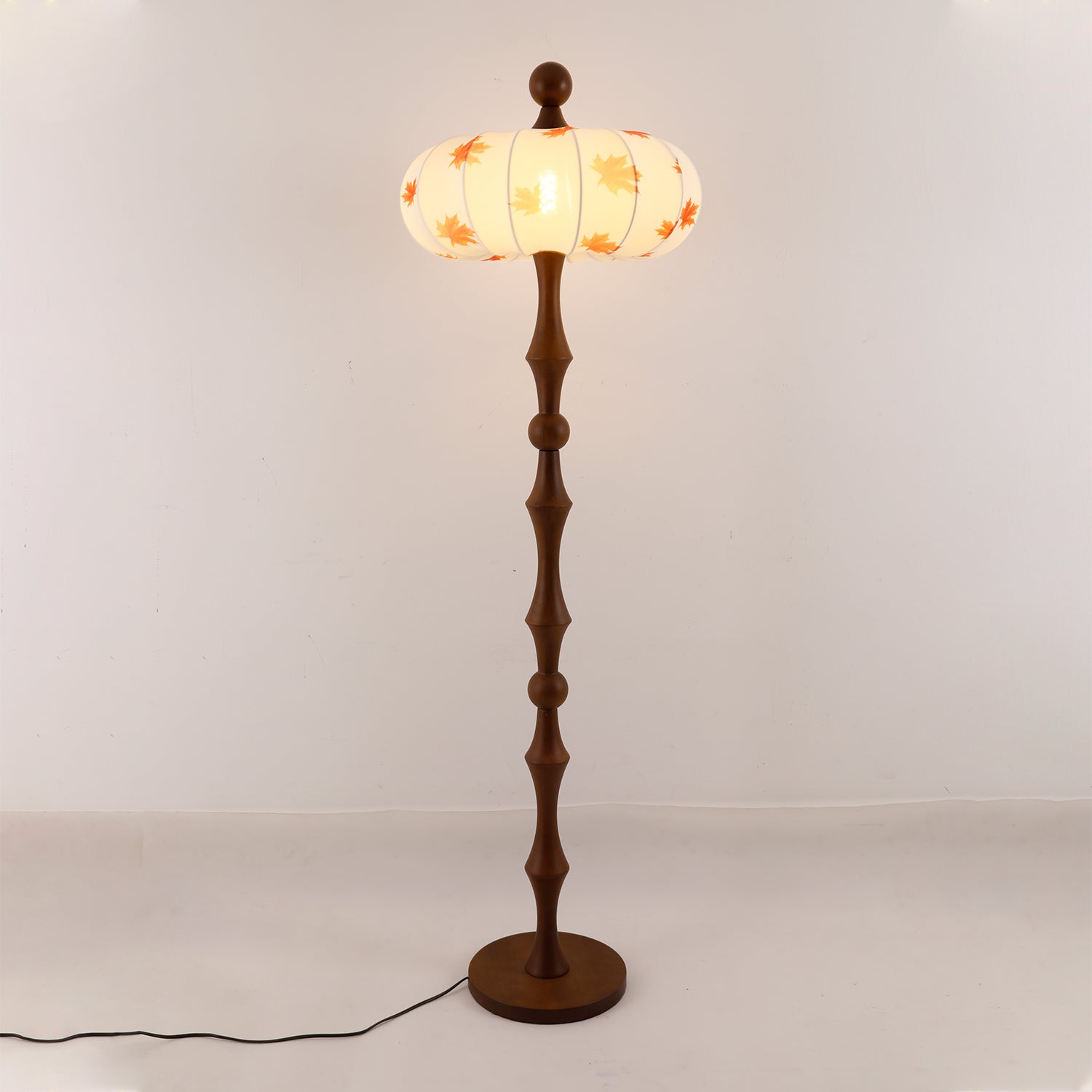 Whispen Wood Fabric Vintage Floor Lamp