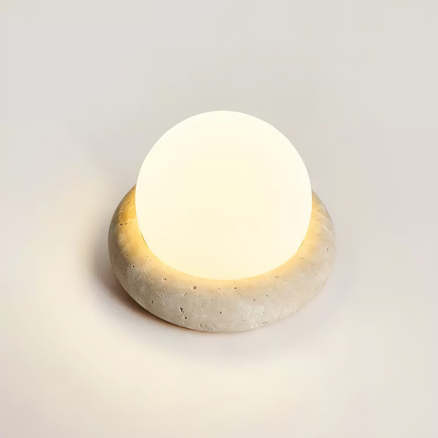 Riita Travertine Globe Table Lamp Mini Maga - Neutral Decor