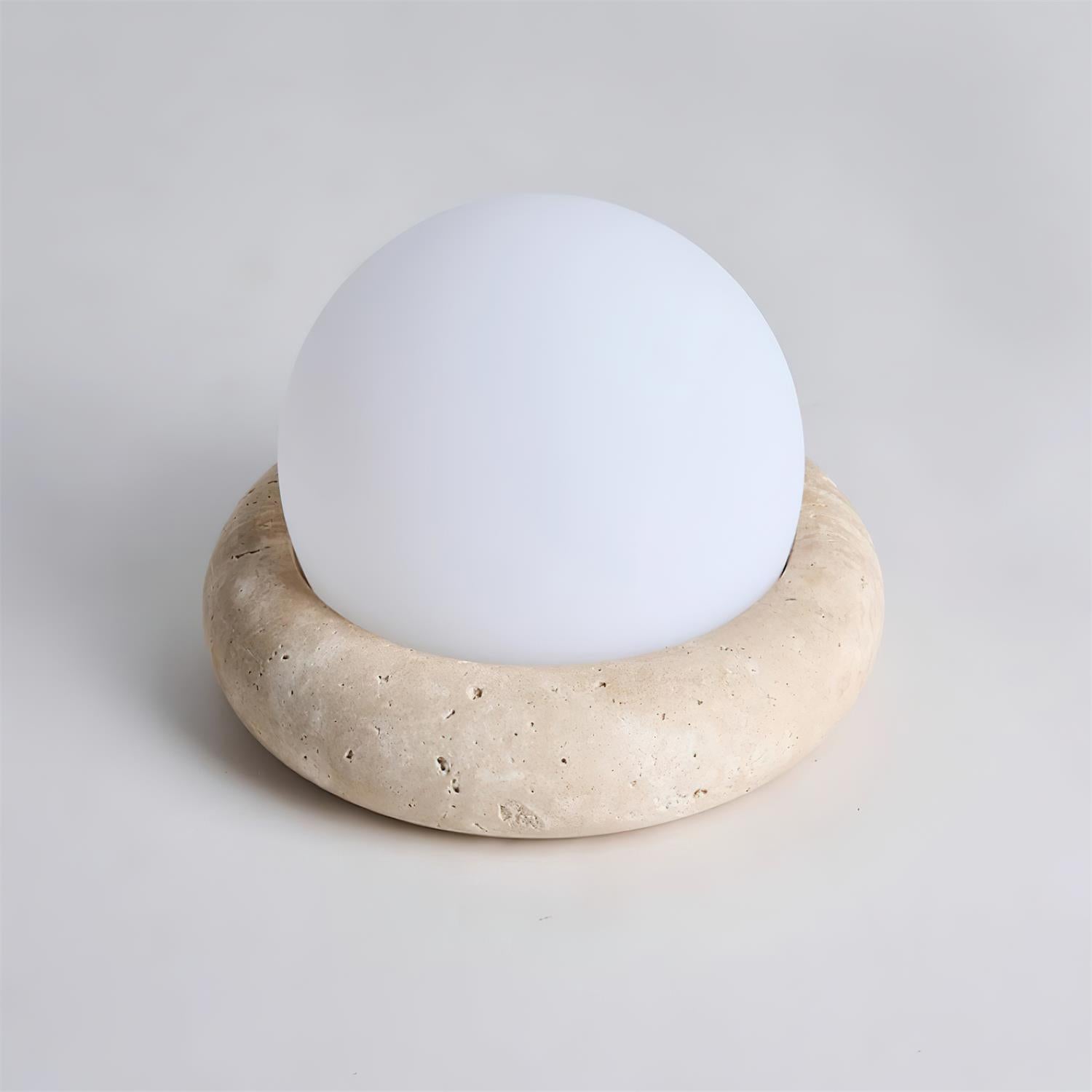 Riita Travertine Globe Table Lamp Mini Maga - Neutral Decor