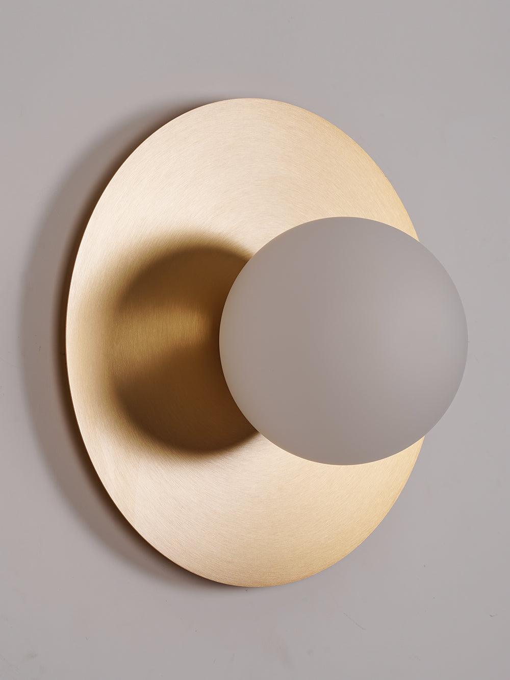 Elem Modern Minimalist Round Art Brass Glass Wall Lamp