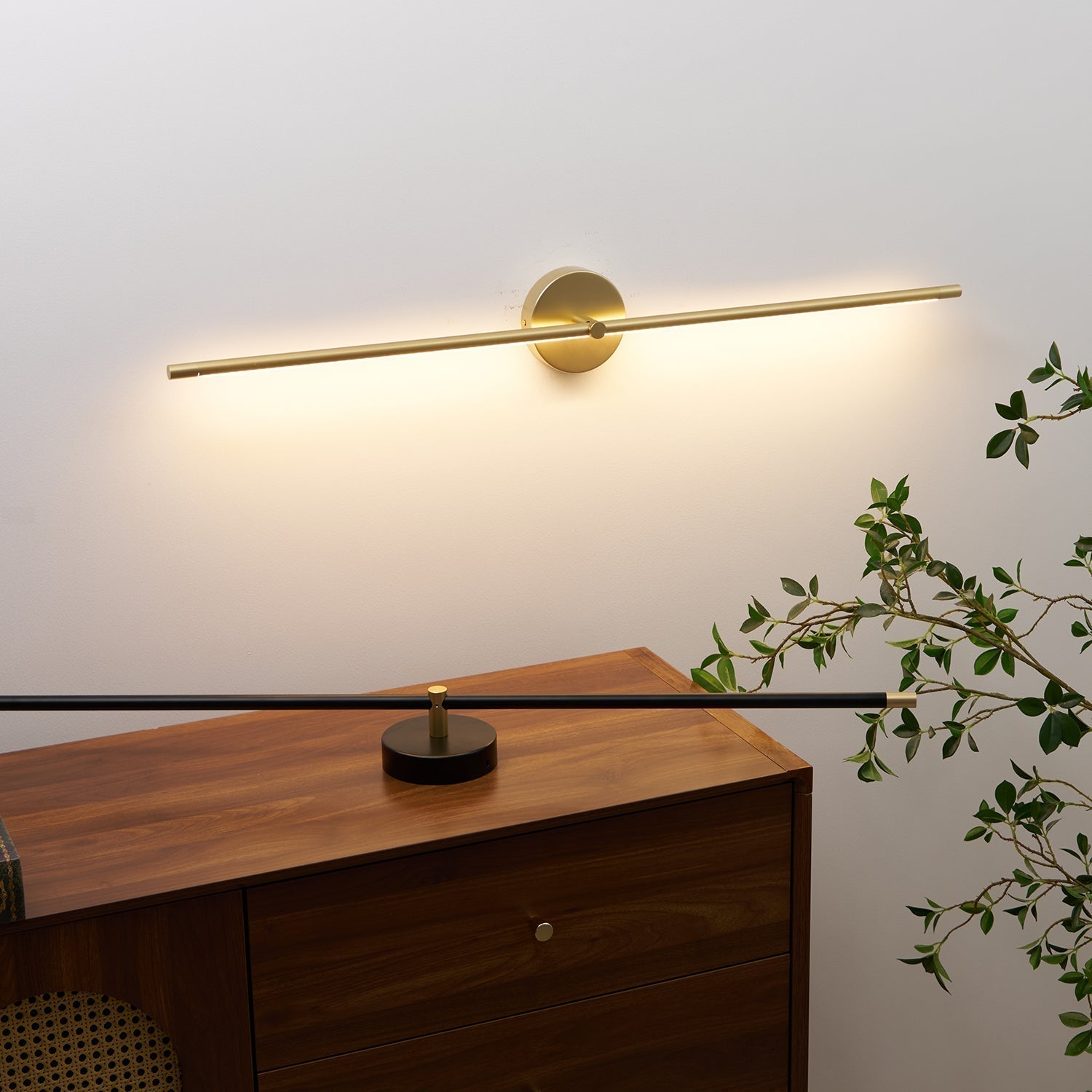 Wall Lamp Minimalist Linear Rod Double End Accent Modern Style - Neutral Decor