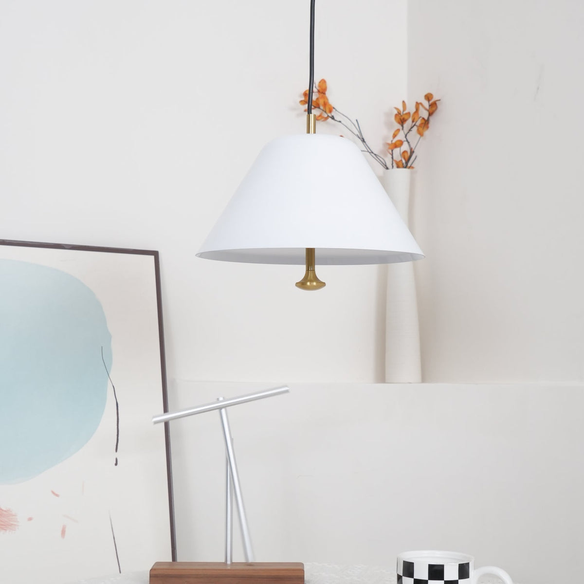Evir Pendant Lamp Bell Glass Brass Minimalist