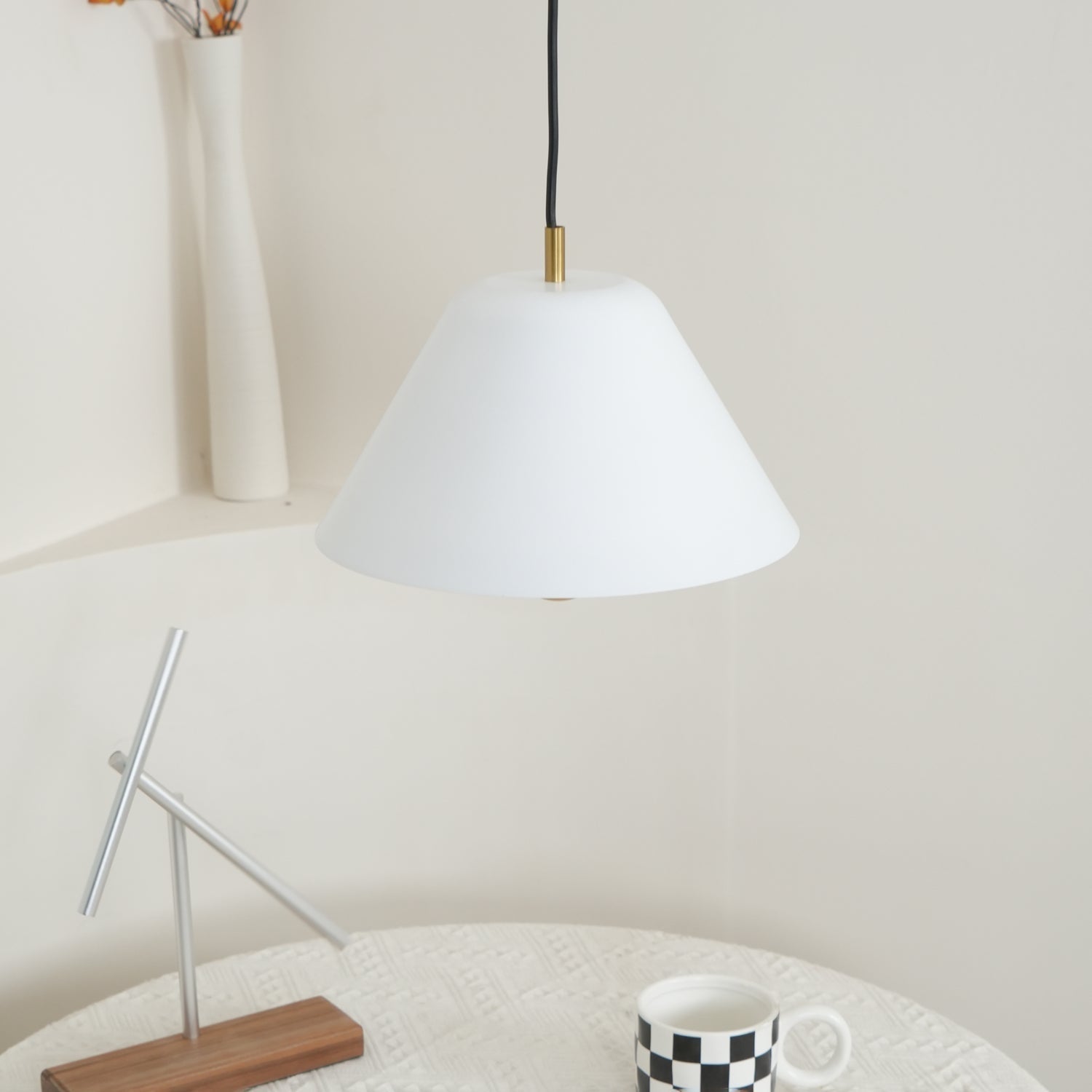 Evir Pendant Lamp Bell Glass Brass Minimalist