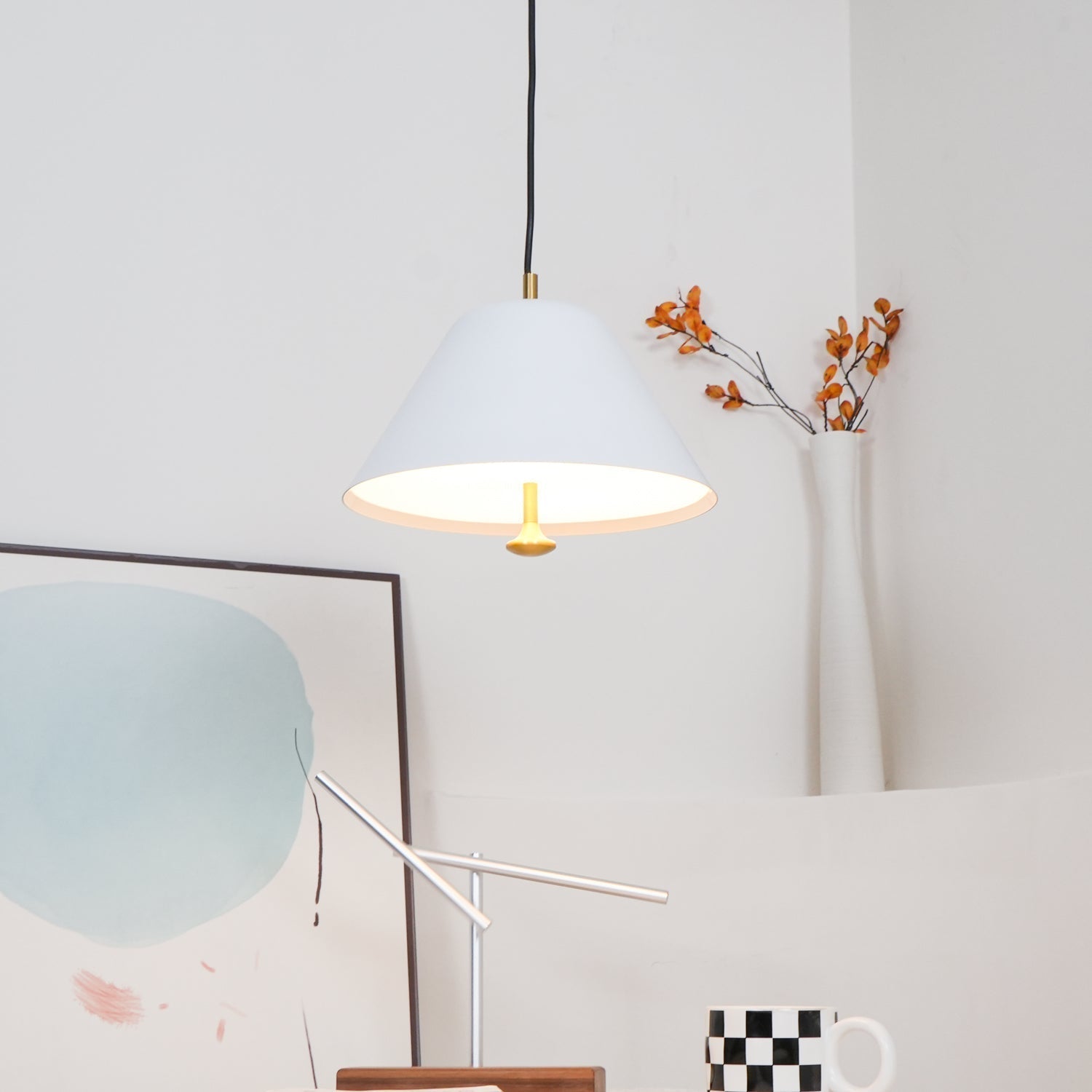 Evir Pendant Lamp Bell Glass Brass Minimalist
