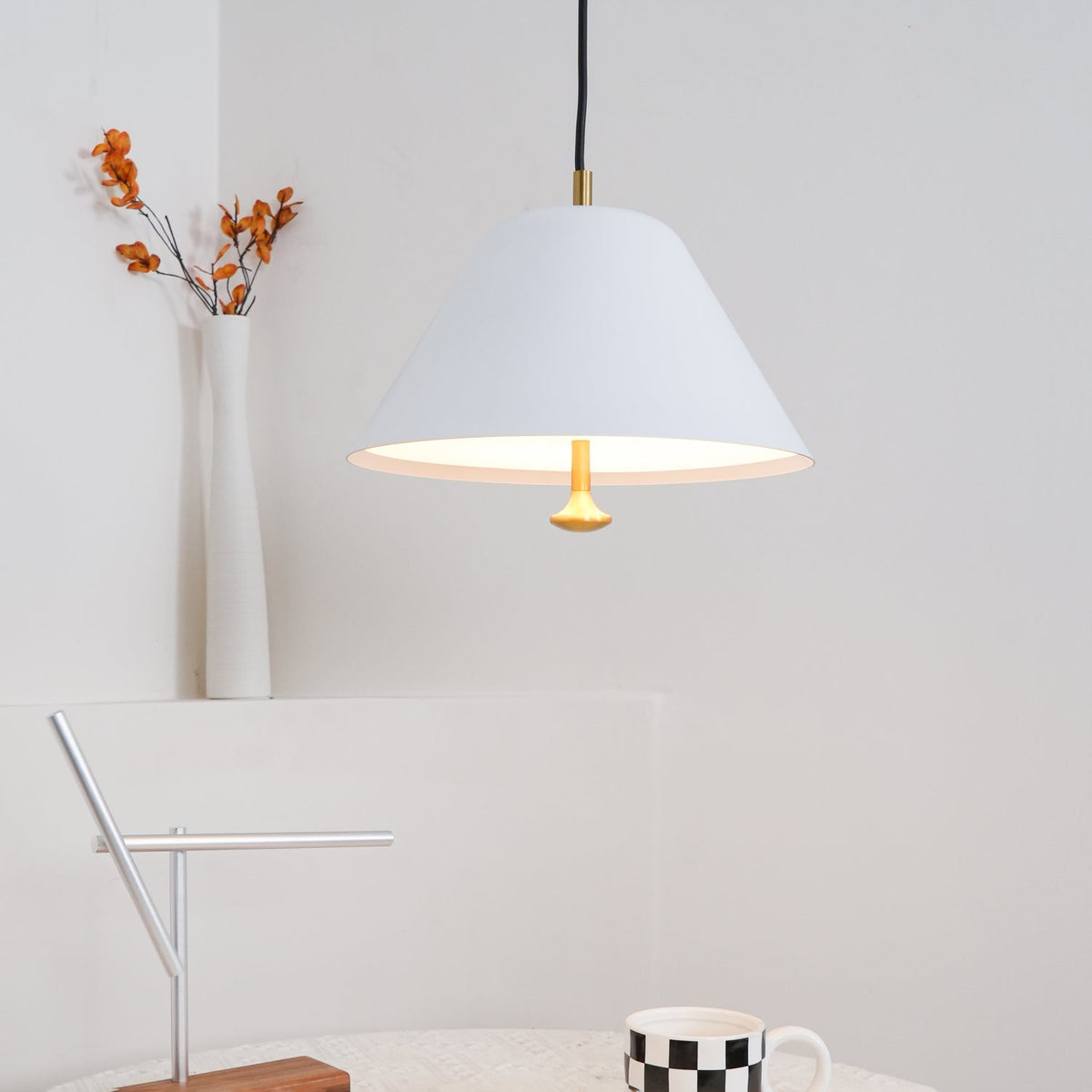 Evir Pendant Lamp Bell Glass Brass Minimalist