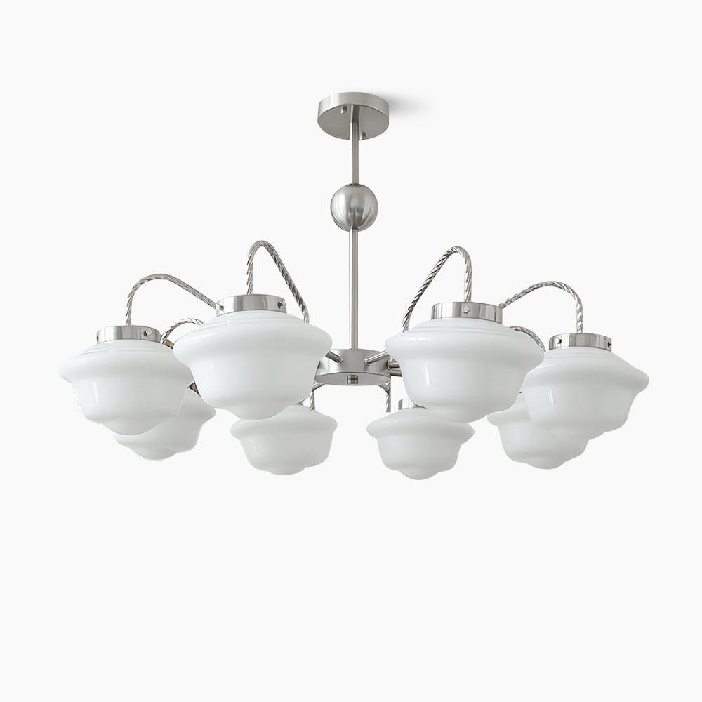 Curinel Vintage Chrome Glass Chandelier
