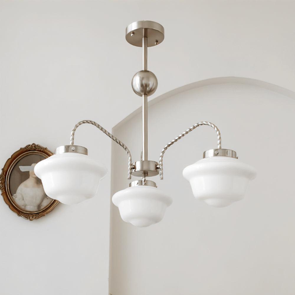Curinel Vintage Chrome Glass Chandelier
