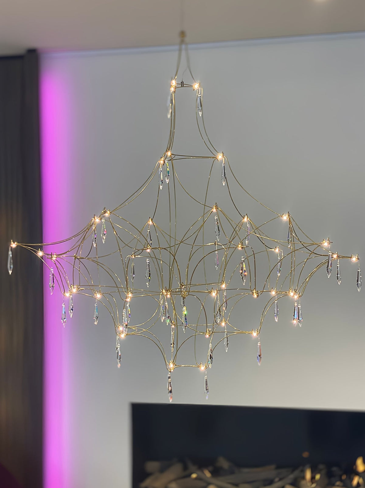 Cyrorella Chandelier Stainless Crystal Net