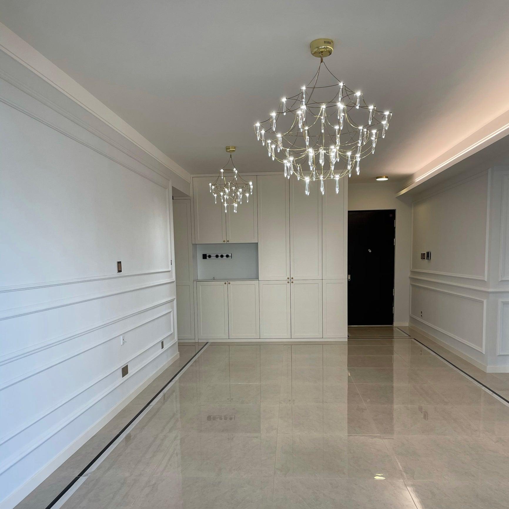 Cyrorella Chandelier Stainless Crystal Net