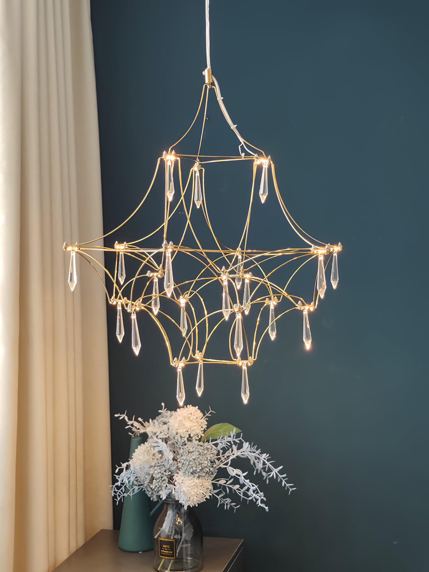 Cyrorella Chandelier Stainless Crystal Net