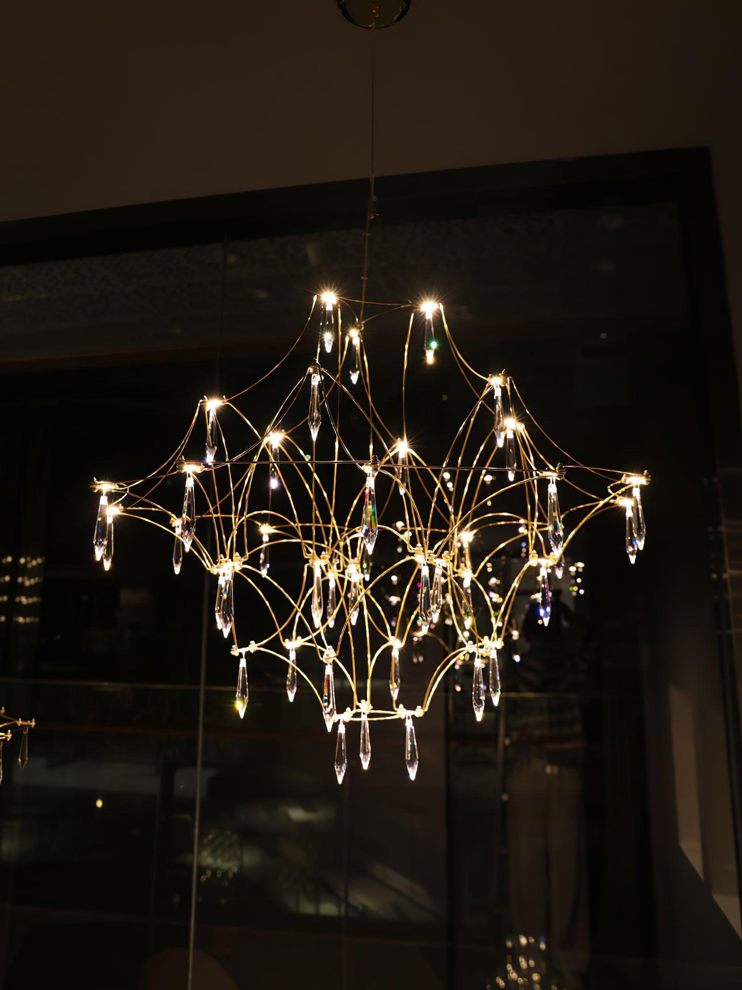 Cyrorella Chandelier Stainless Crystal Net