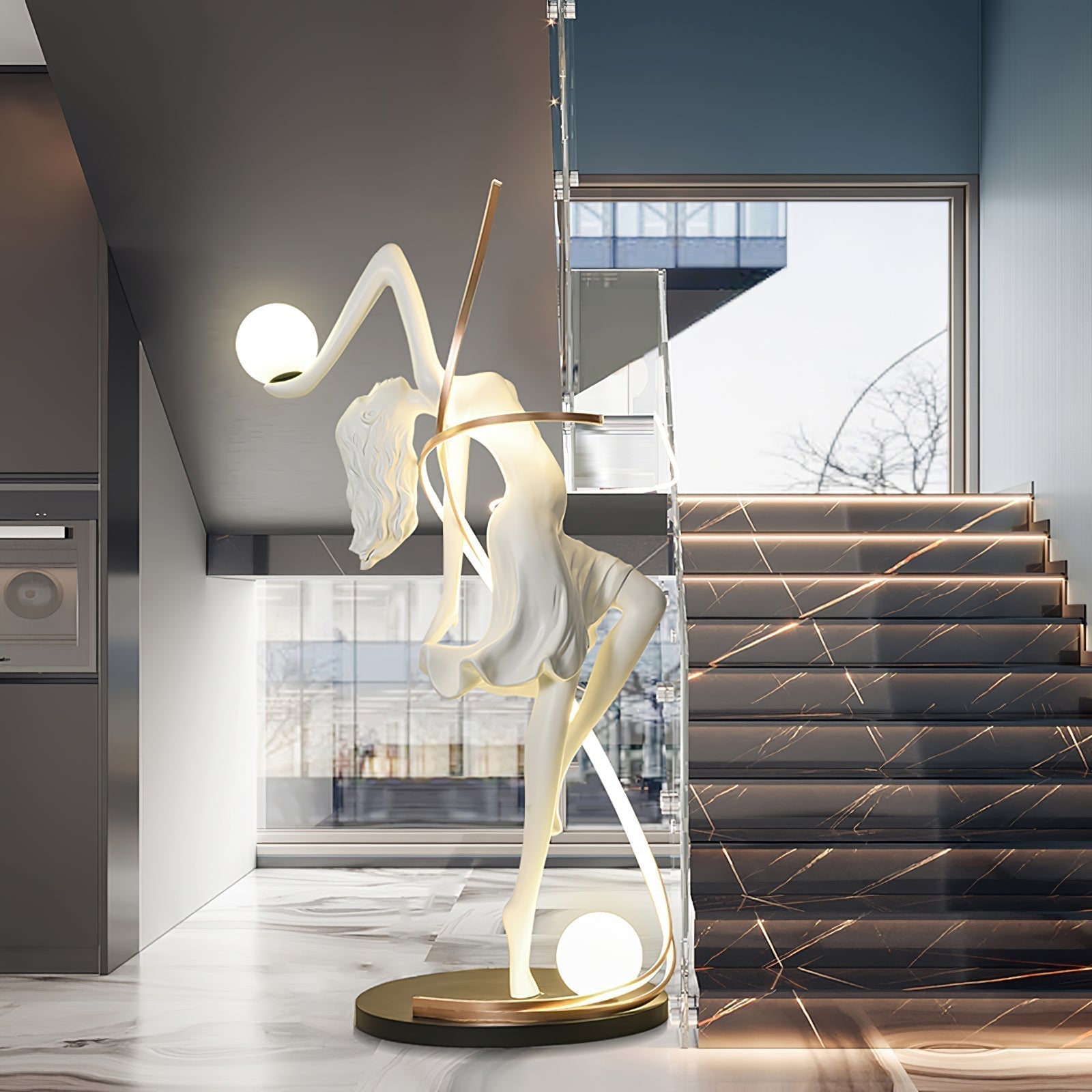Mirorelia Floor Lamp Goddess Statue Elegant