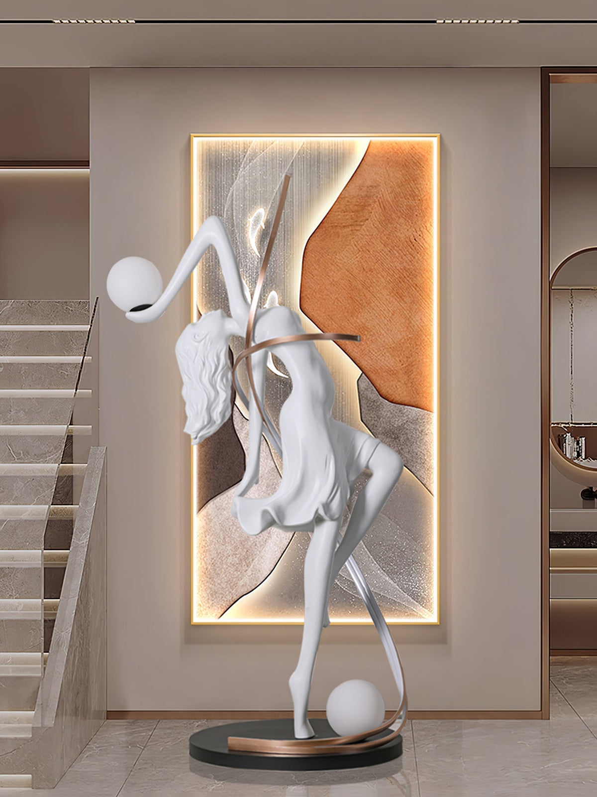Mirorelia Floor Lamp Goddess Statue Elegant