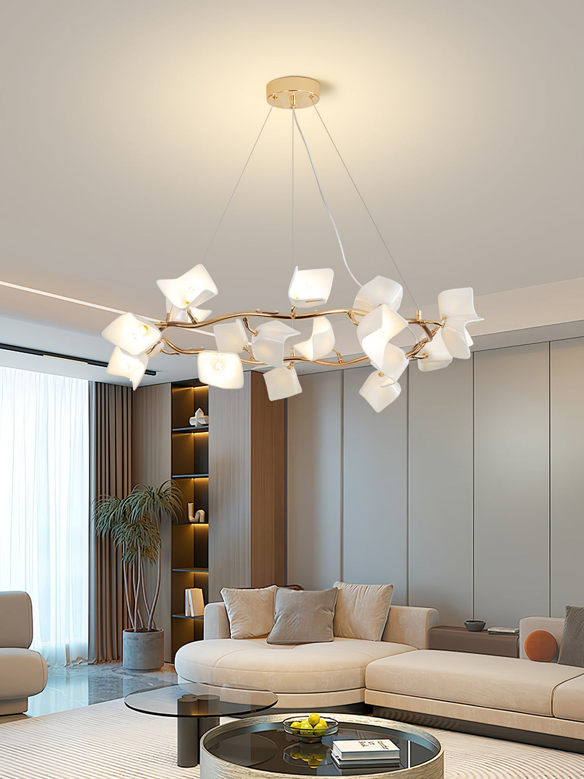 Arthearae Postmodern Luxury Flora Ceramics Chandelier