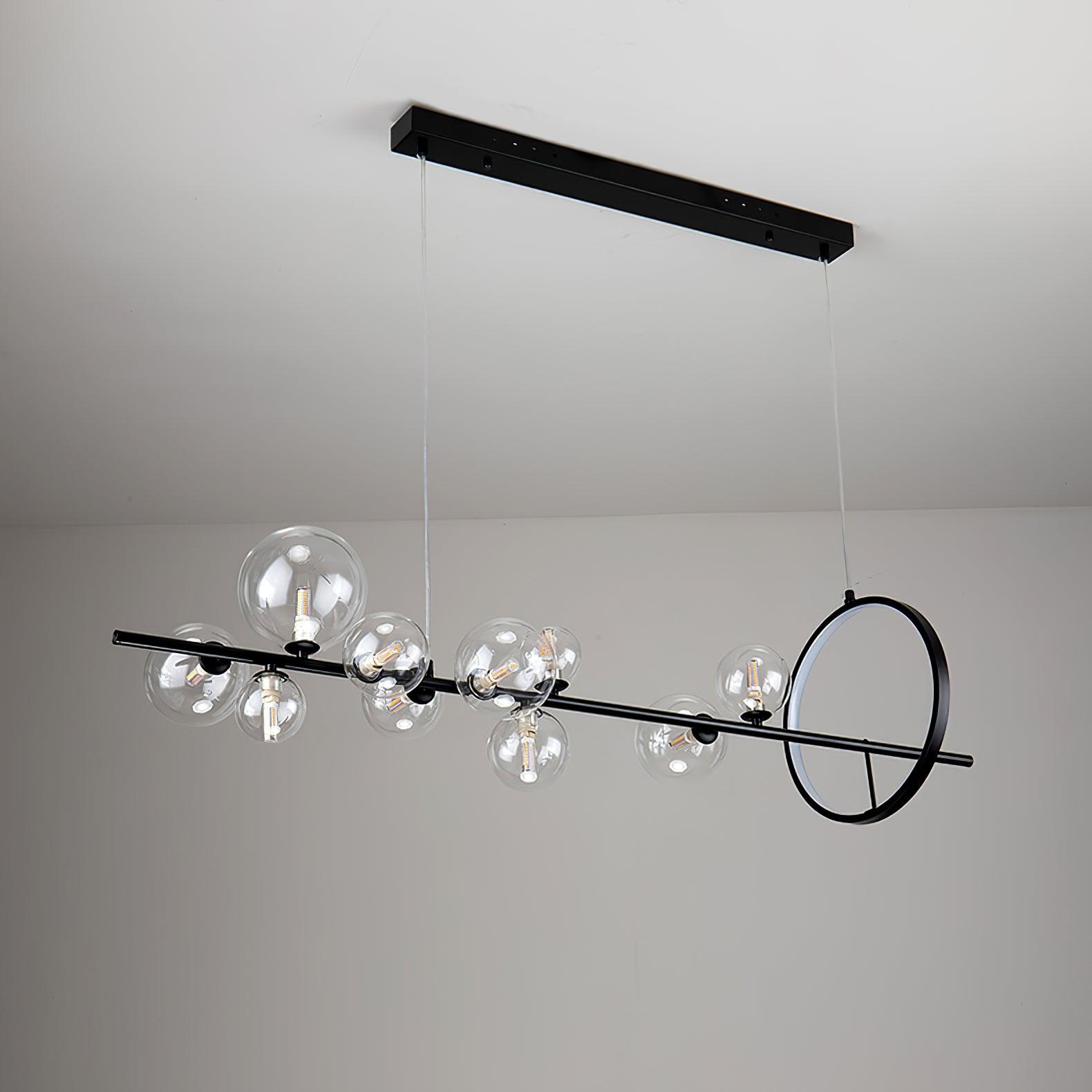 Edvane Chandelier Glass Bubble Nordic Black LED