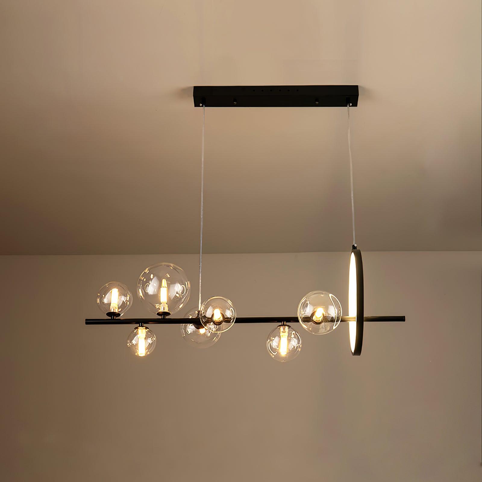 Edvane Chandelier Glass Bubble Nordic Black LED