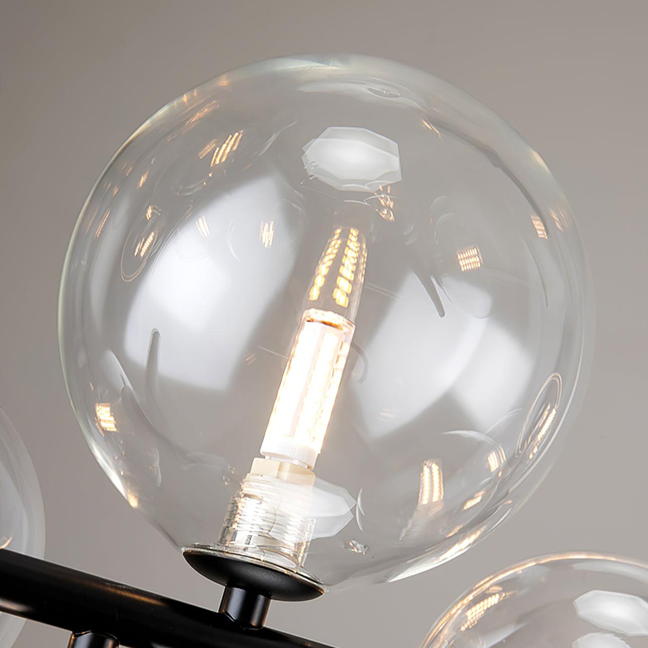 Edvane Chandelier Glass Bubble Nordic Black LED