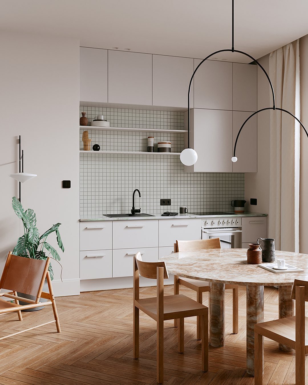 Viraiseon Chandelier Mobile Black Minimalist