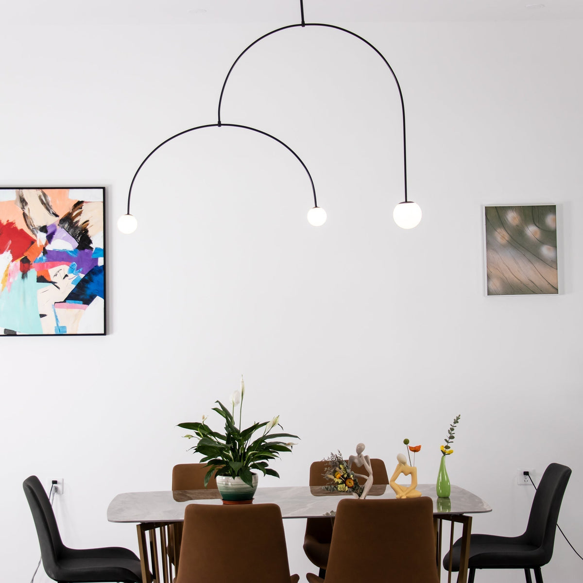 Viraiseon Chandelier Mobile Black Minimalist