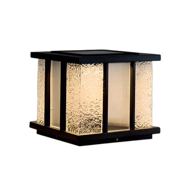 Rild Modern Cube Glass Solar Outdoor Light