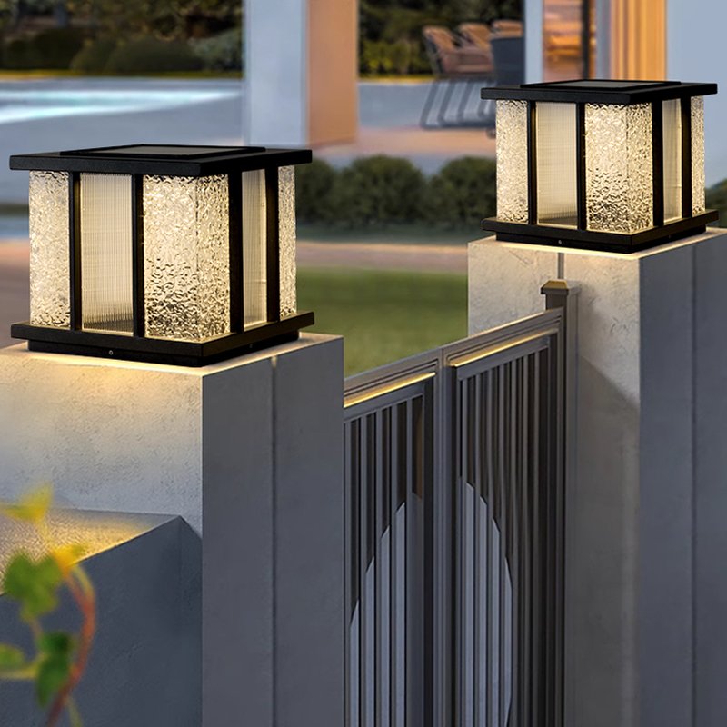 Rild Modern Cube Glass Solar Outdoor Light