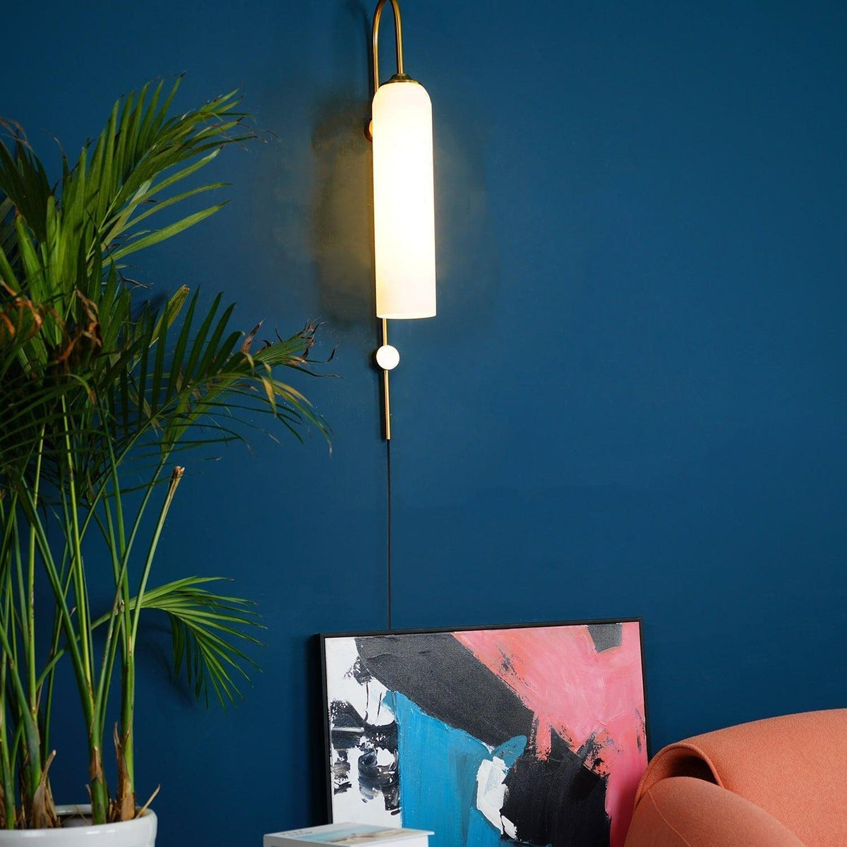 Conrad Modern Glass Plug-In Wall Lamp