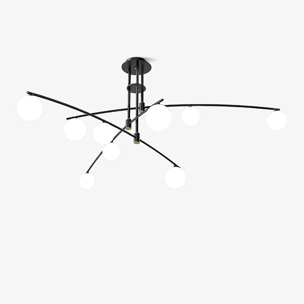 Dluxen Chandelier Long Arm Modern 6-Light