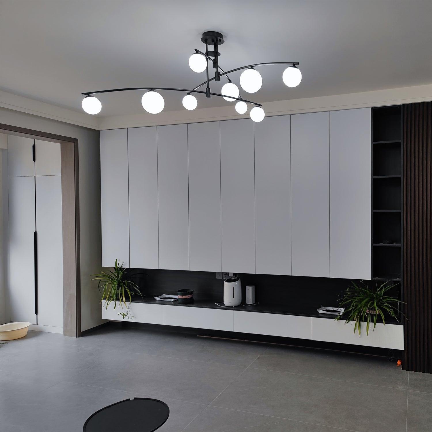 Dluxen Chandelier Long Arm Modern 6-Light