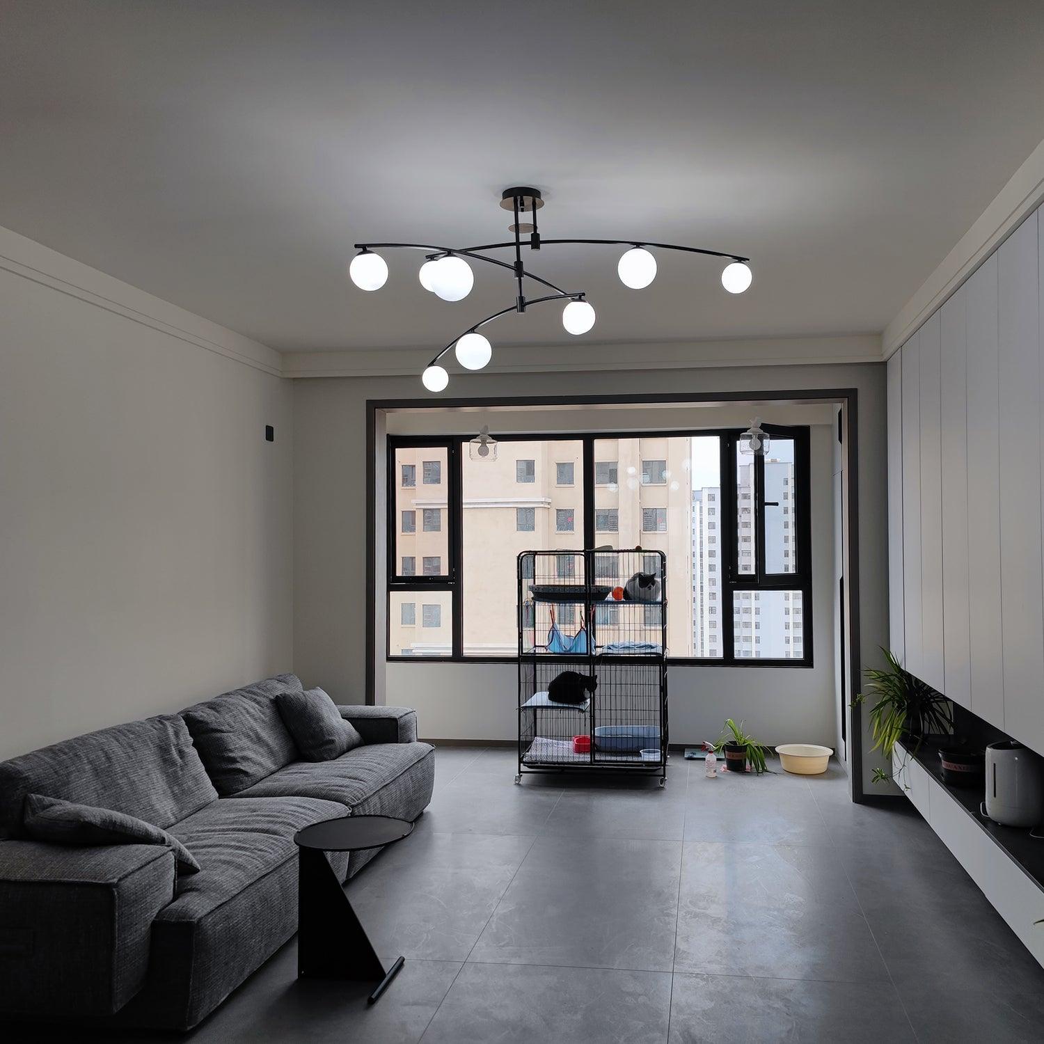 Dluxen Chandelier Long Arm Modern 6-Light