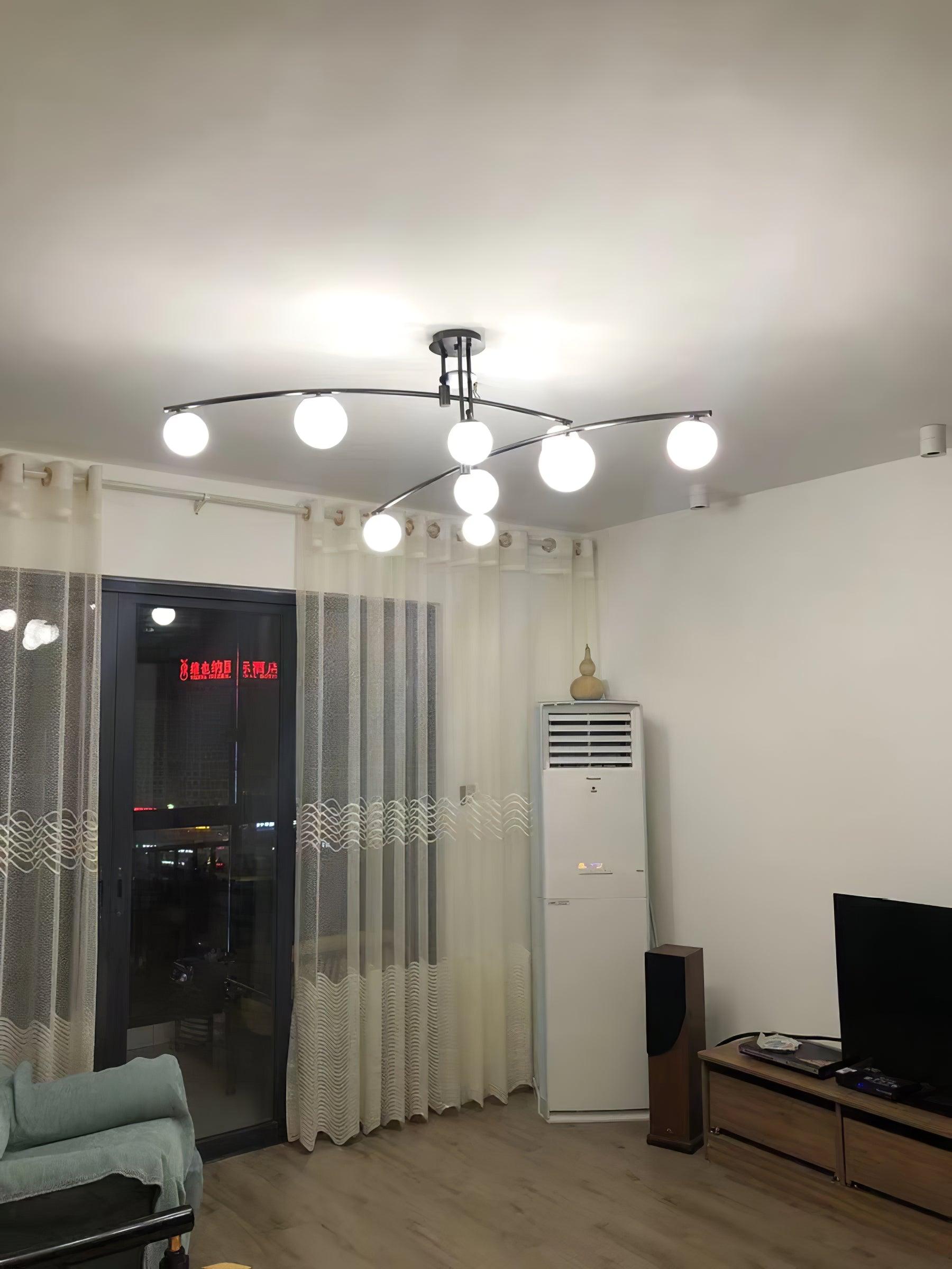 Dluxen Chandelier Long Arm Modern 6-Light