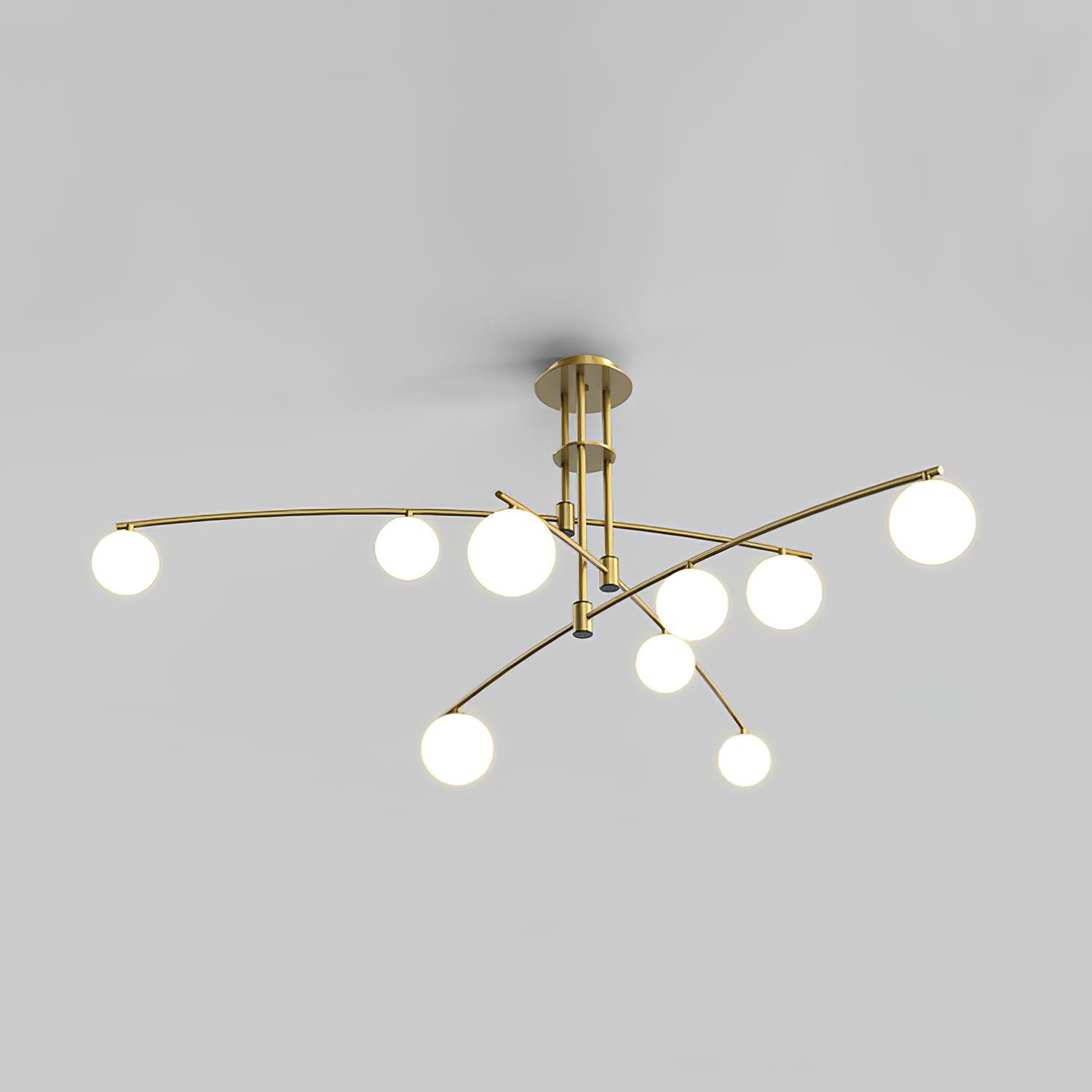Dluxen Chandelier Long Arm Modern 6-Light