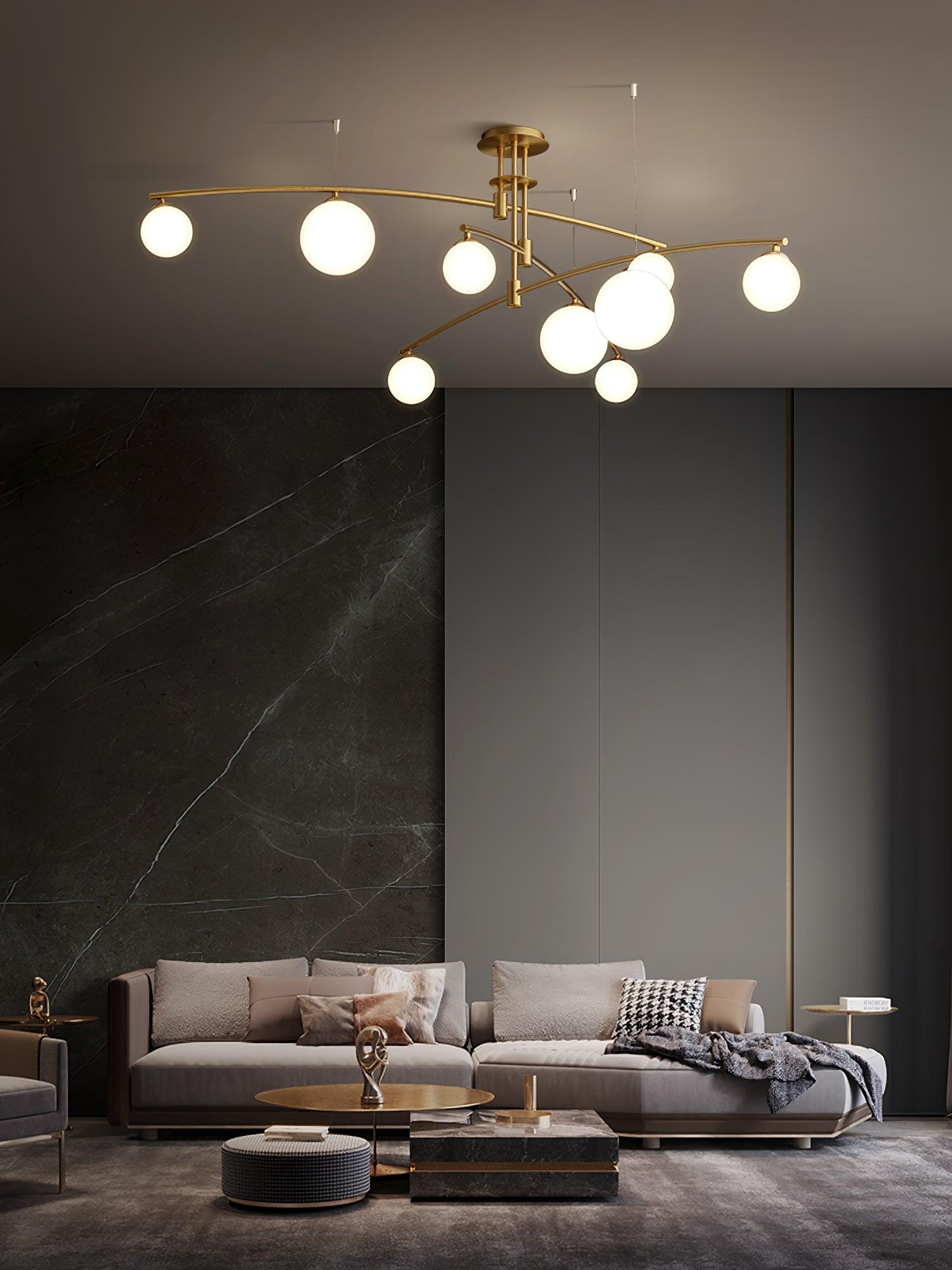 Dluxen Chandelier Long Arm Modern 6-Light